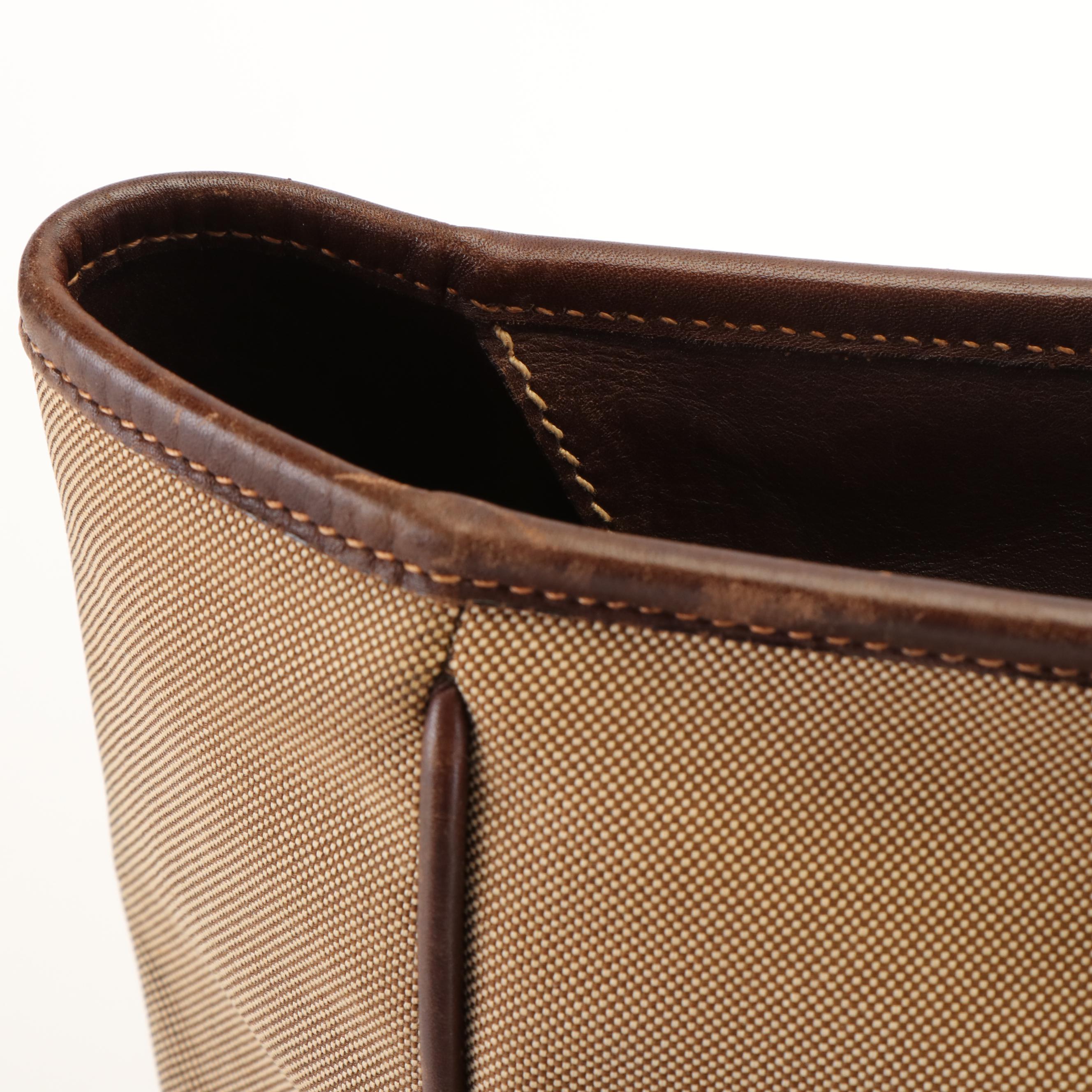 Prada Canapa Logo Canvas and Leather Tote Bag