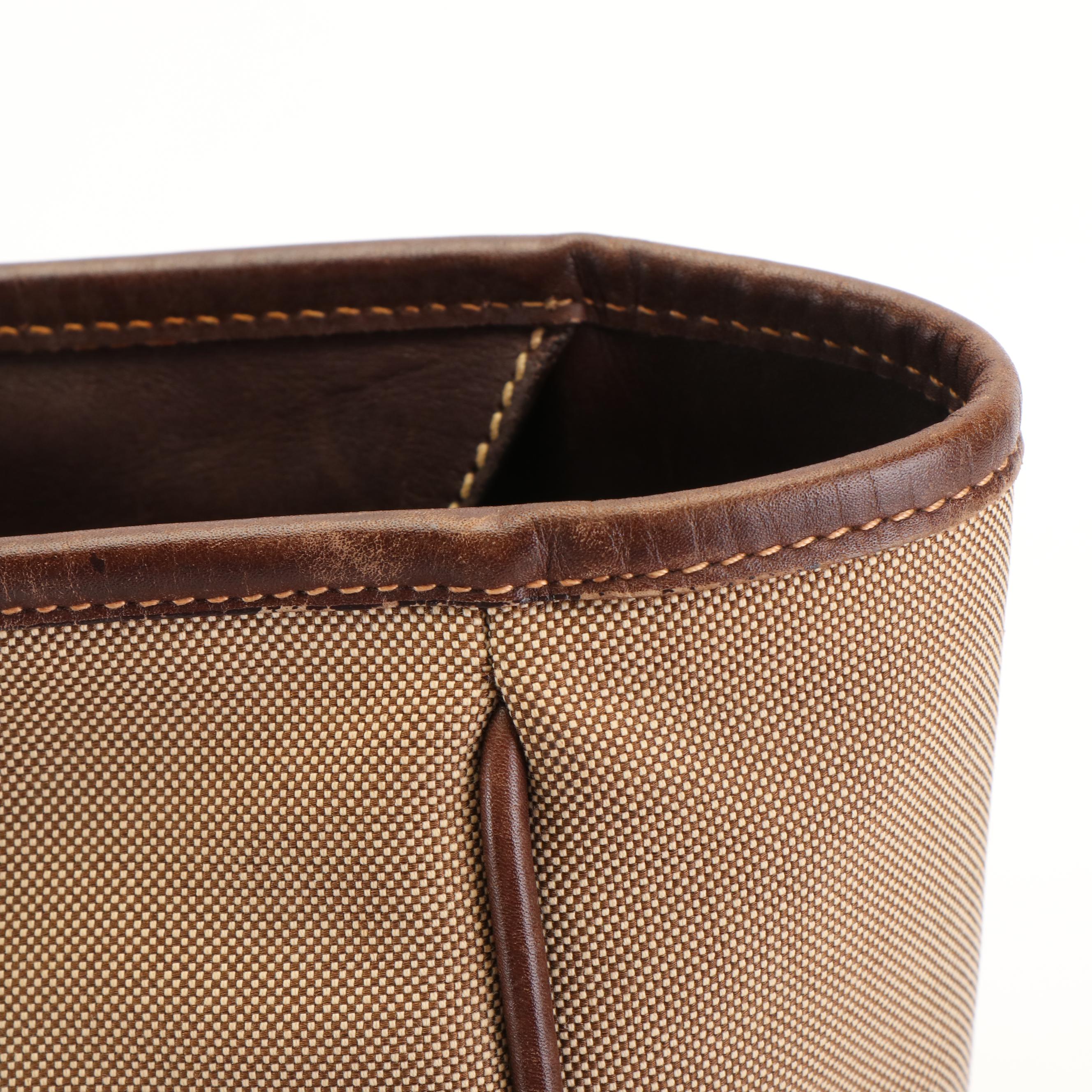 Prada Canapa Logo Canvas and Leather Tote Bag