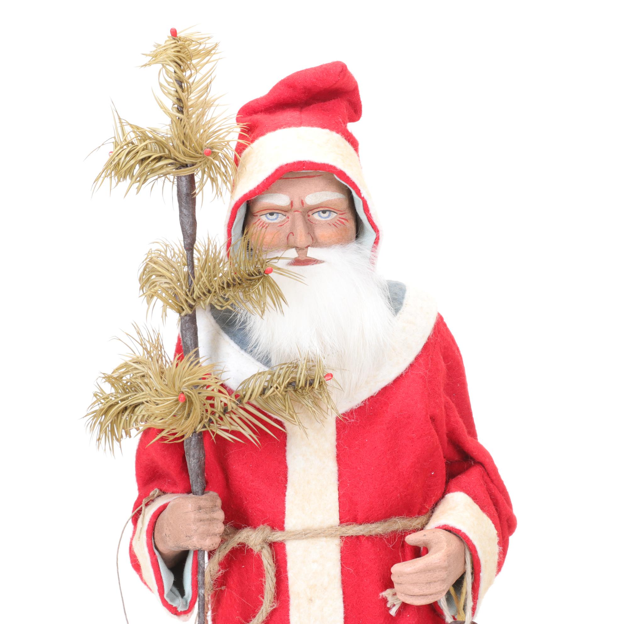 Handmade German Santa Candy Container by Paul Turner