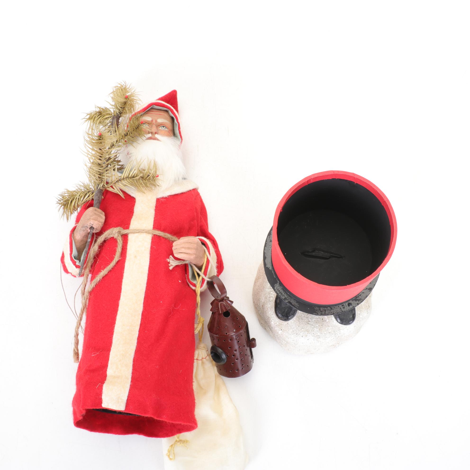 Handmade German Santa Candy Container by Paul Turner