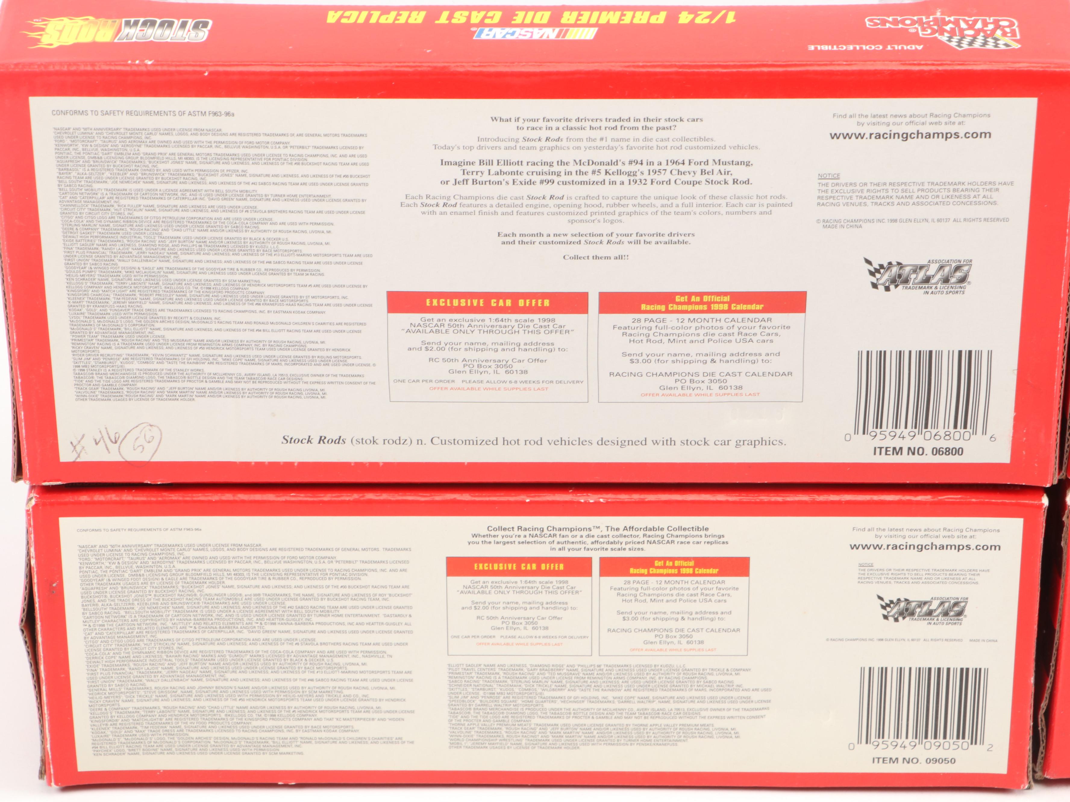 Racing Champions 50th Anniversary NASCAR 1:24 Scale Diecast Cars, 1990s