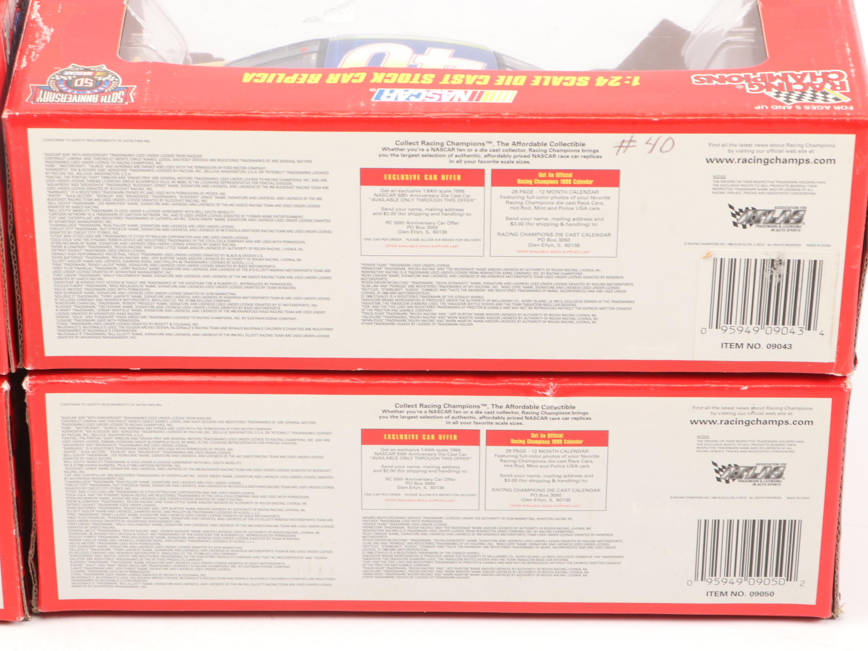 Racing Champions 50th Anniversary NASCAR 1:24 Scale Diecast Cars, 1990s