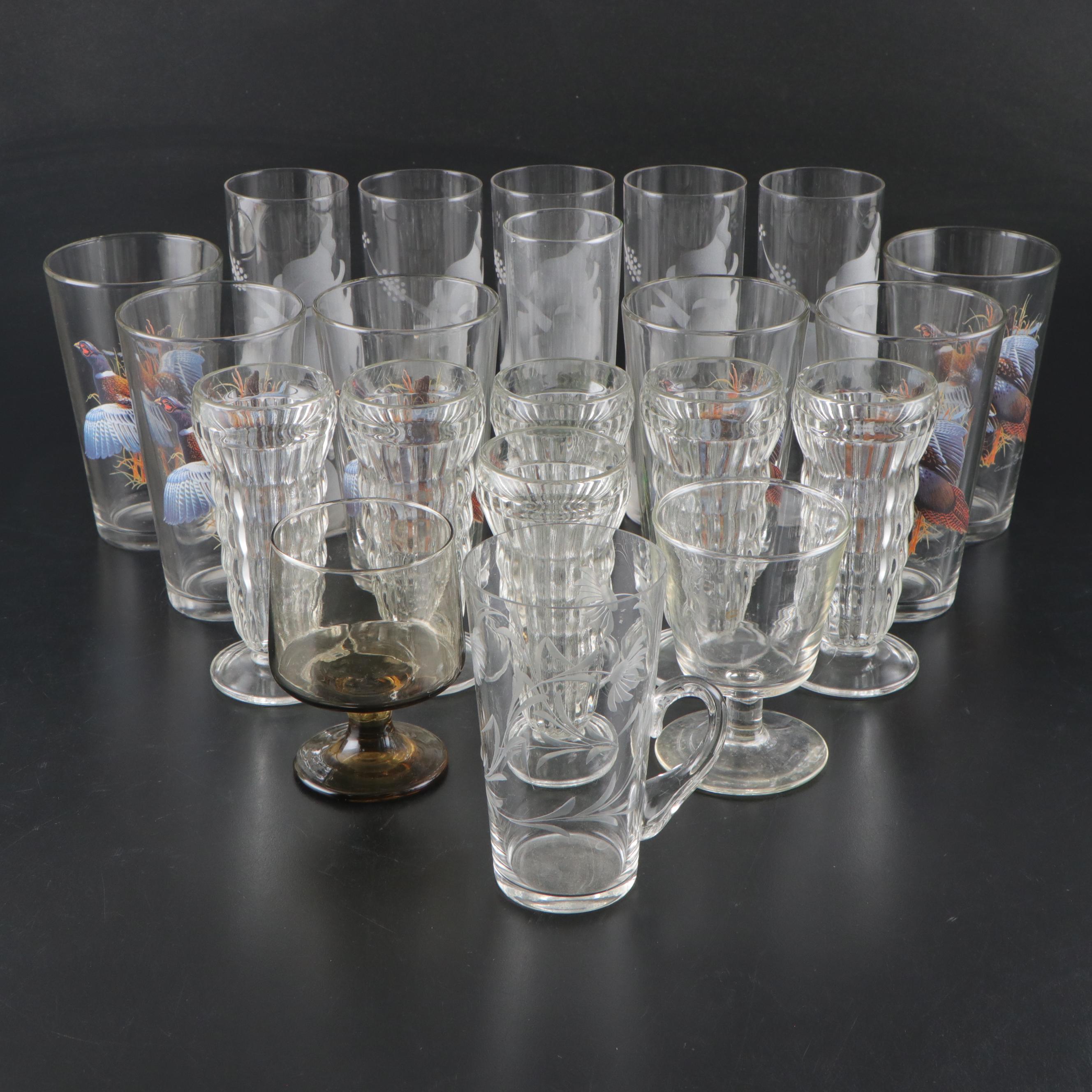 Floral Motif Glass Vases with Pressed Glass Vases and More