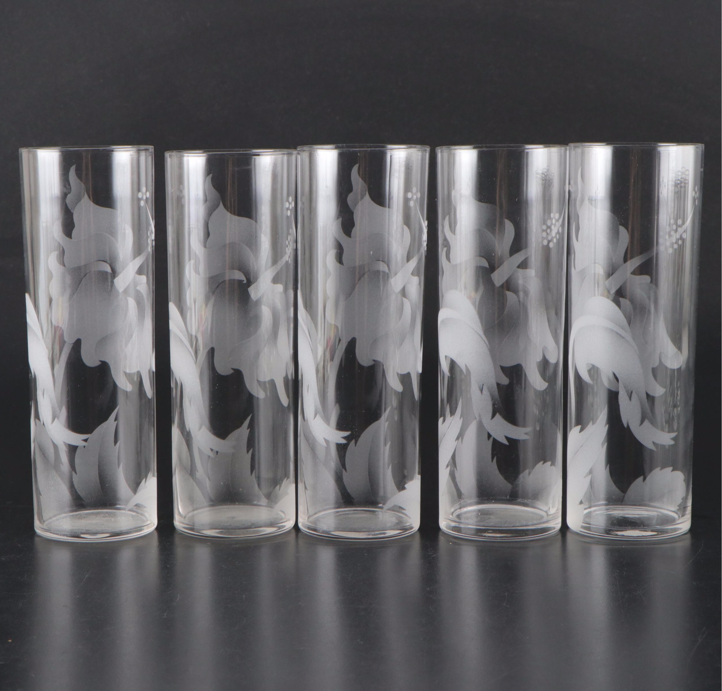 Floral Motif Glass Vases with Pressed Glass Vases and More