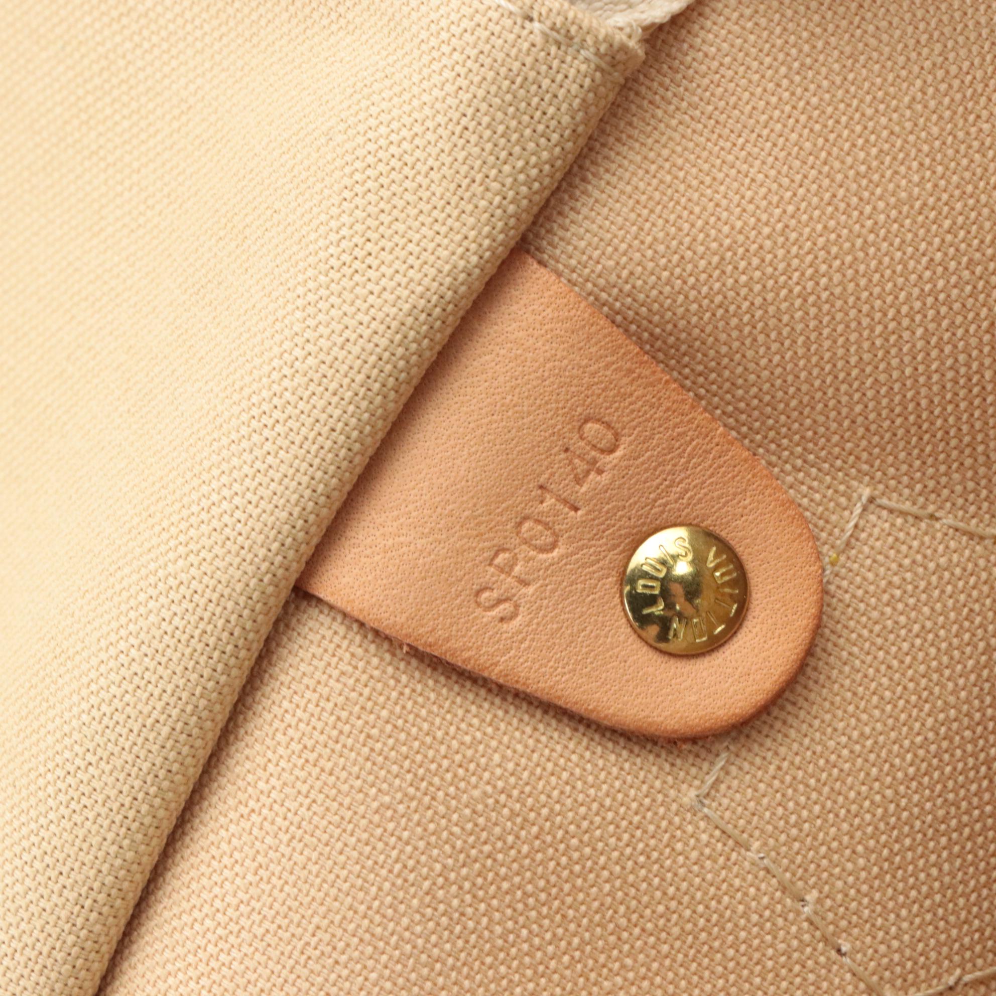 Louis Vuitton Speedy 30 in Damier Azur Canvas and Vachetta Leather