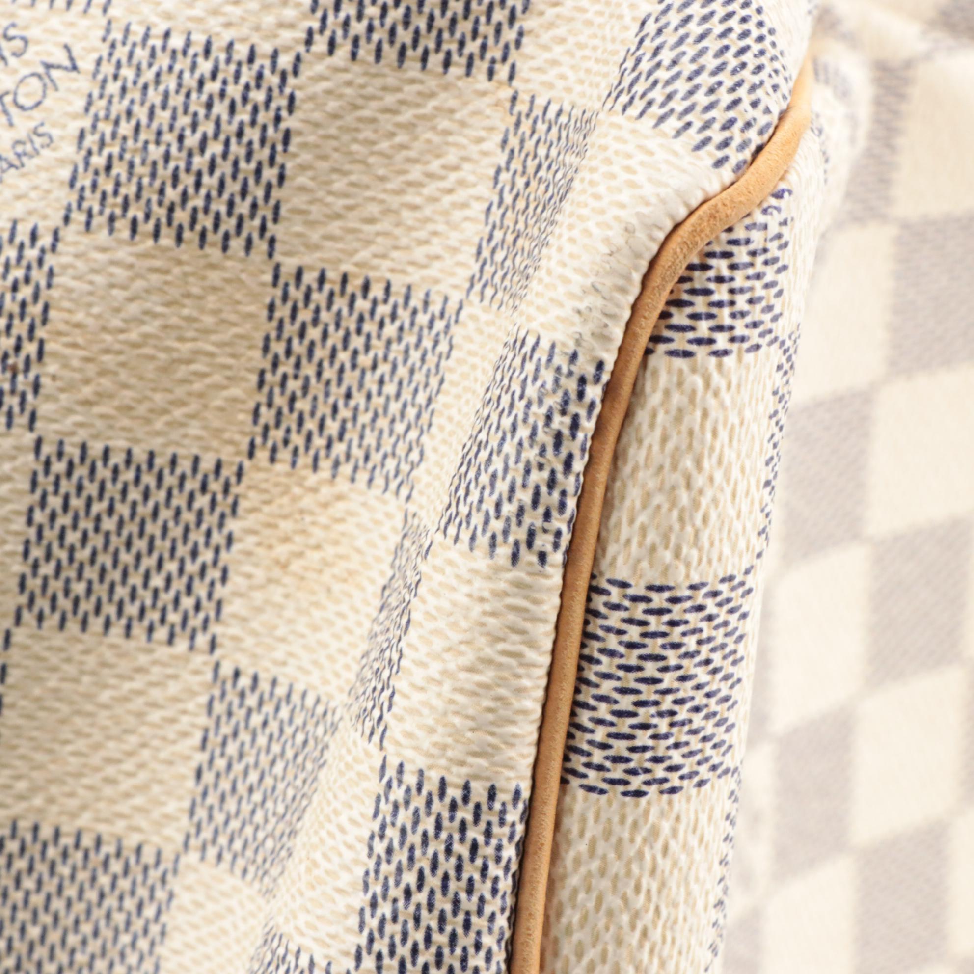 Louis Vuitton Speedy 30 in Damier Azur Canvas and Vachetta Leather