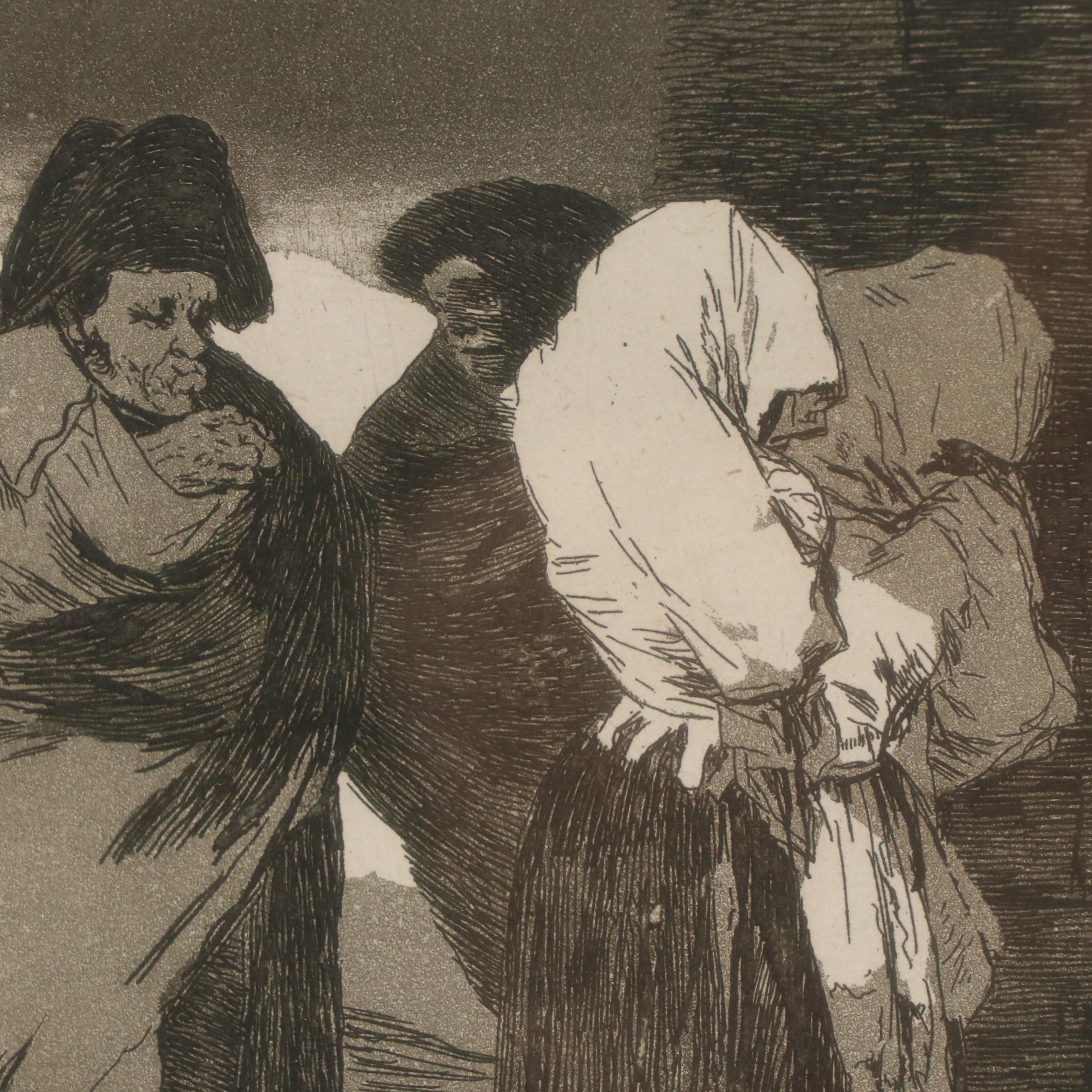 Etching With Aquatint After Francisco Goya "Pobrecitas!"