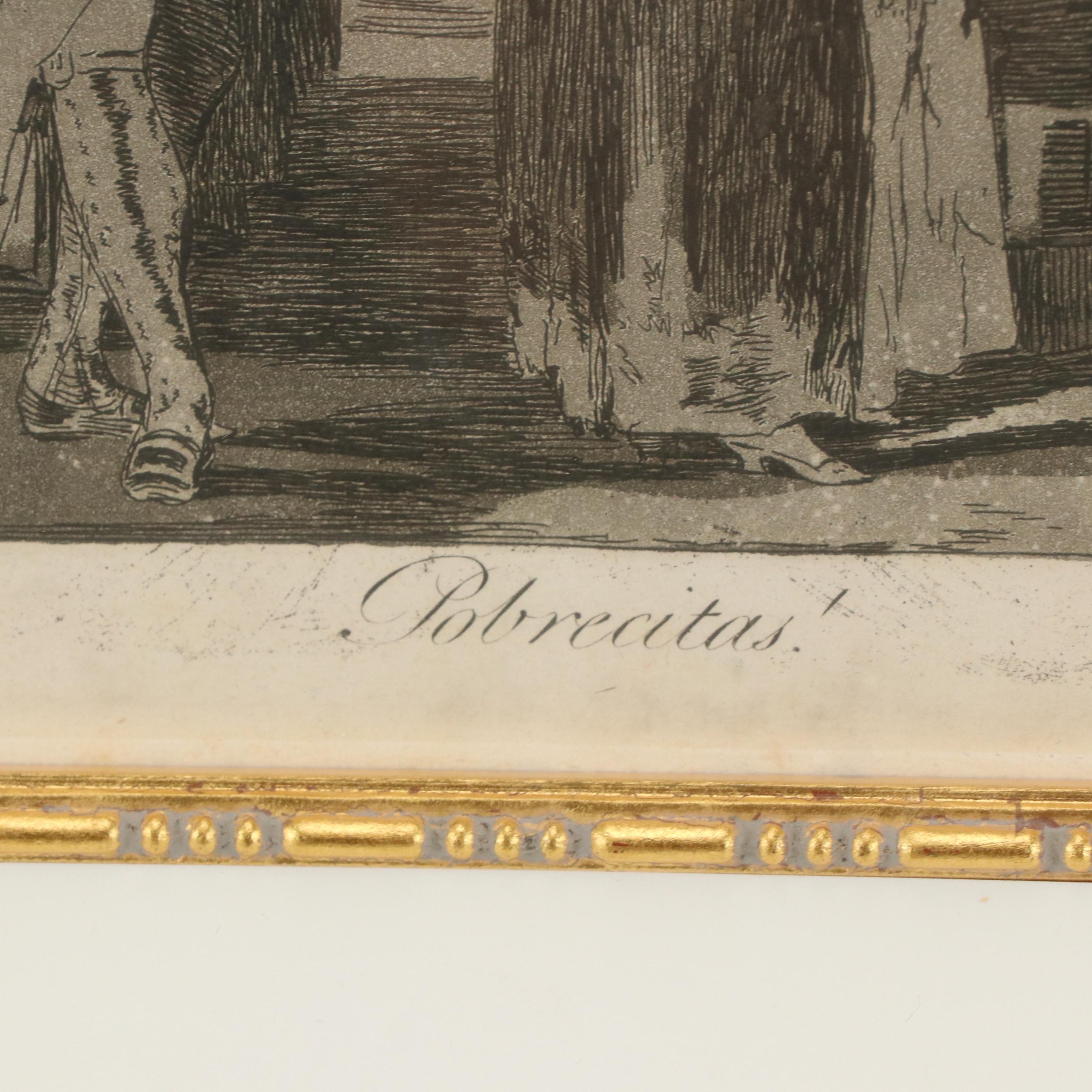 Etching With Aquatint After Francisco Goya "Pobrecitas!"