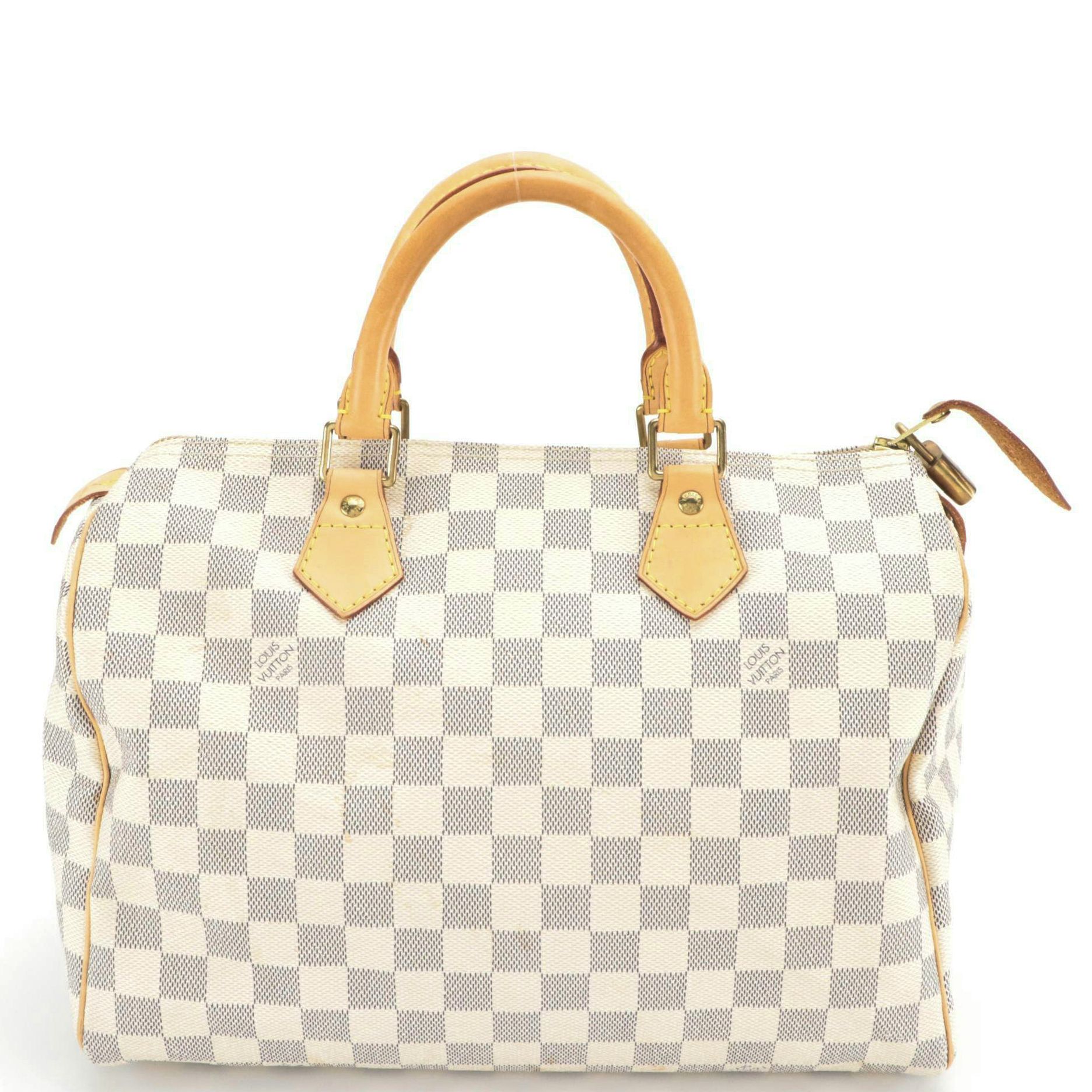 Louis Vuitton Speedy 30 in Damier Azur Canvas and Vachetta Leather