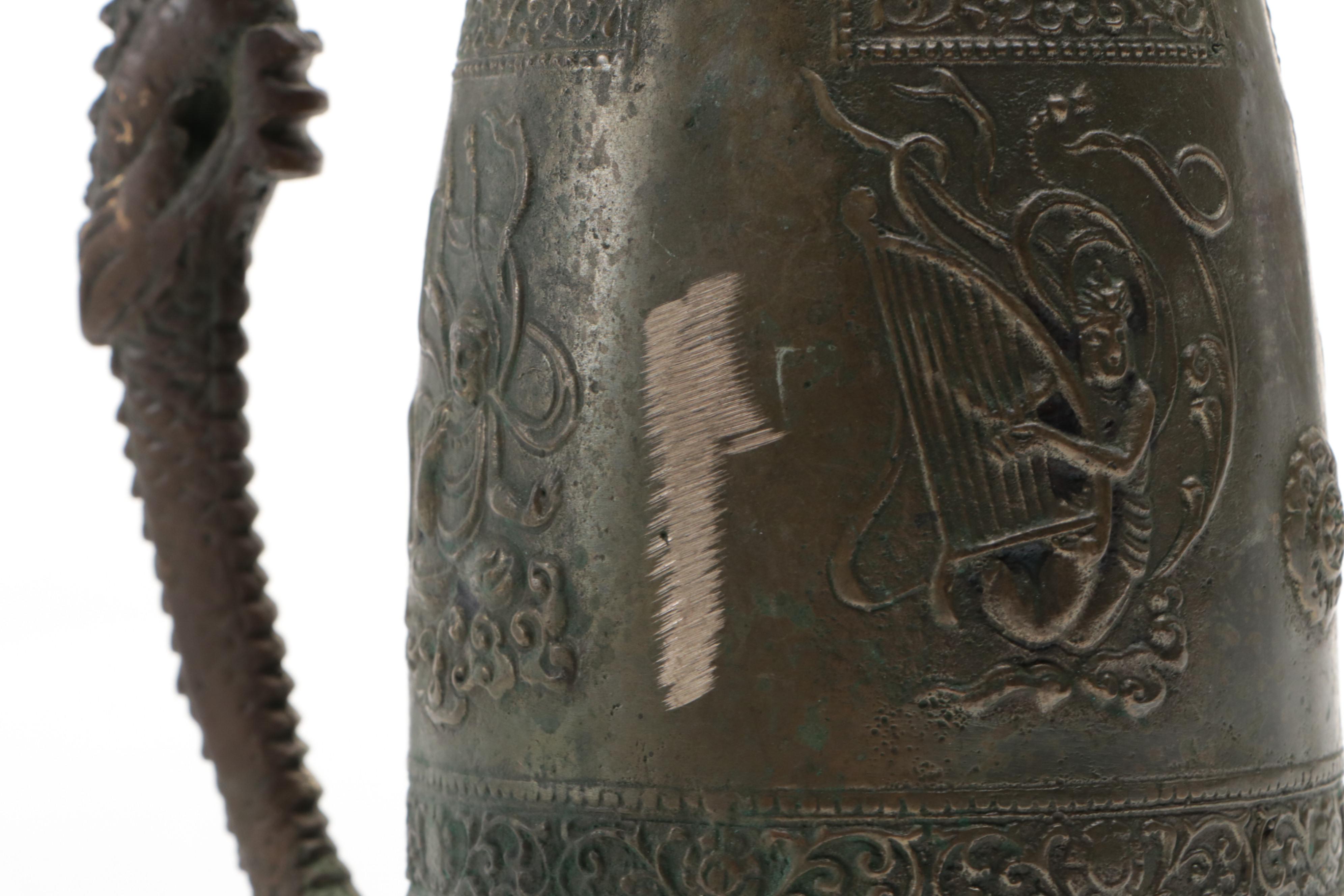 Japanese Style Brass Temple Gong with Short Sword and Butter Curler Press