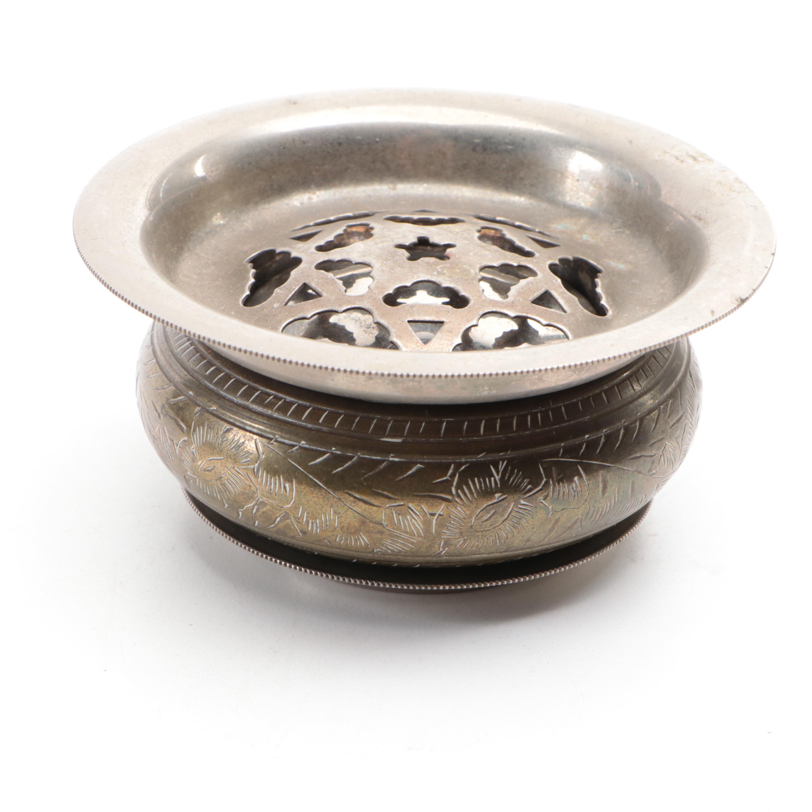 Japanese Style Brass Temple Gong with Short Sword and Butter Curler Press