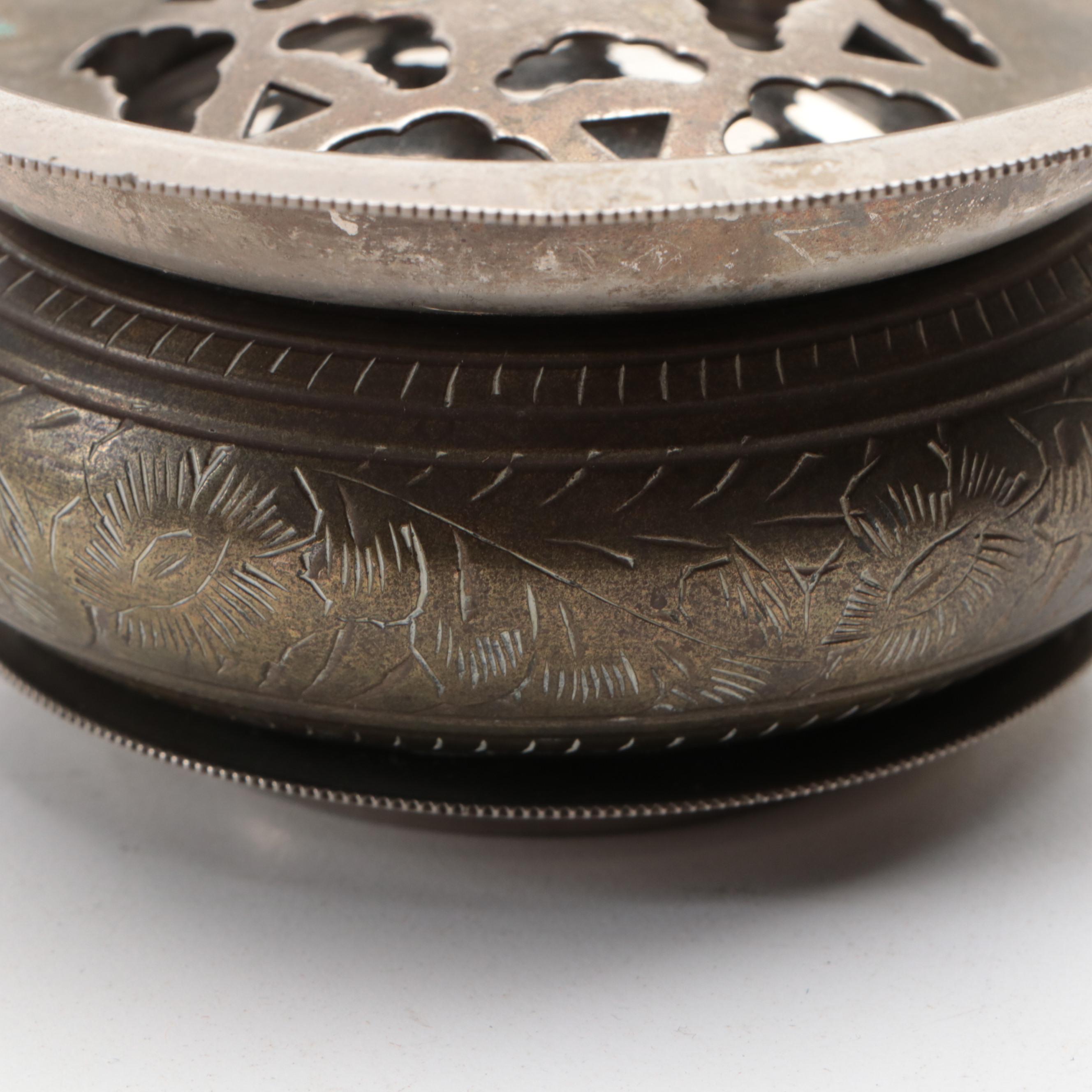 Japanese Style Brass Temple Gong with Short Sword and Butter Curler Press