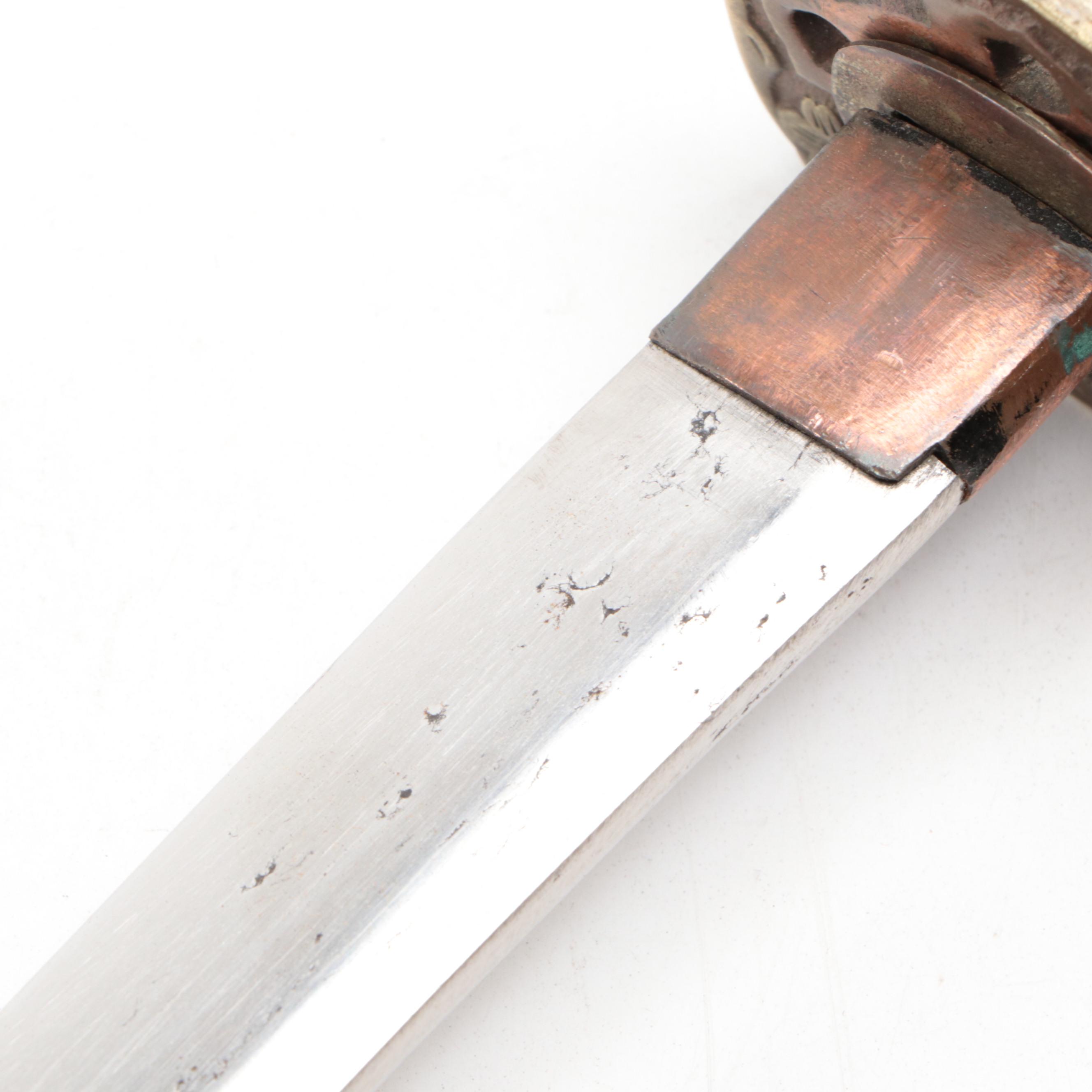 Japanese Style Brass Temple Gong with Short Sword and Butter Curler Press