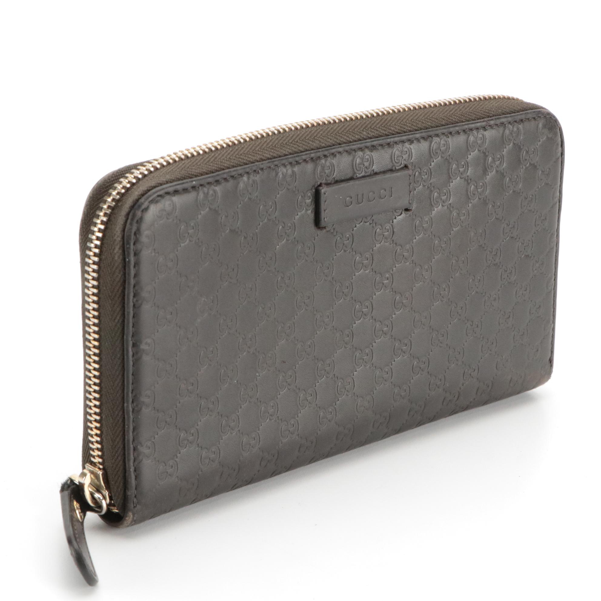 Gucci Brown Guccissima Leather Zip-Around Wallet