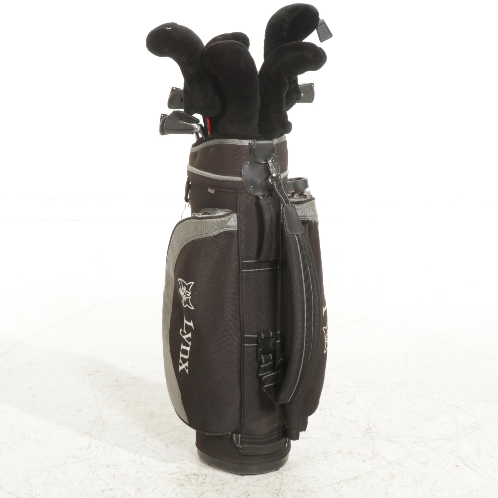 Leyland, Tommy Armour, and Other Golf Clubs with Lynx Bag
