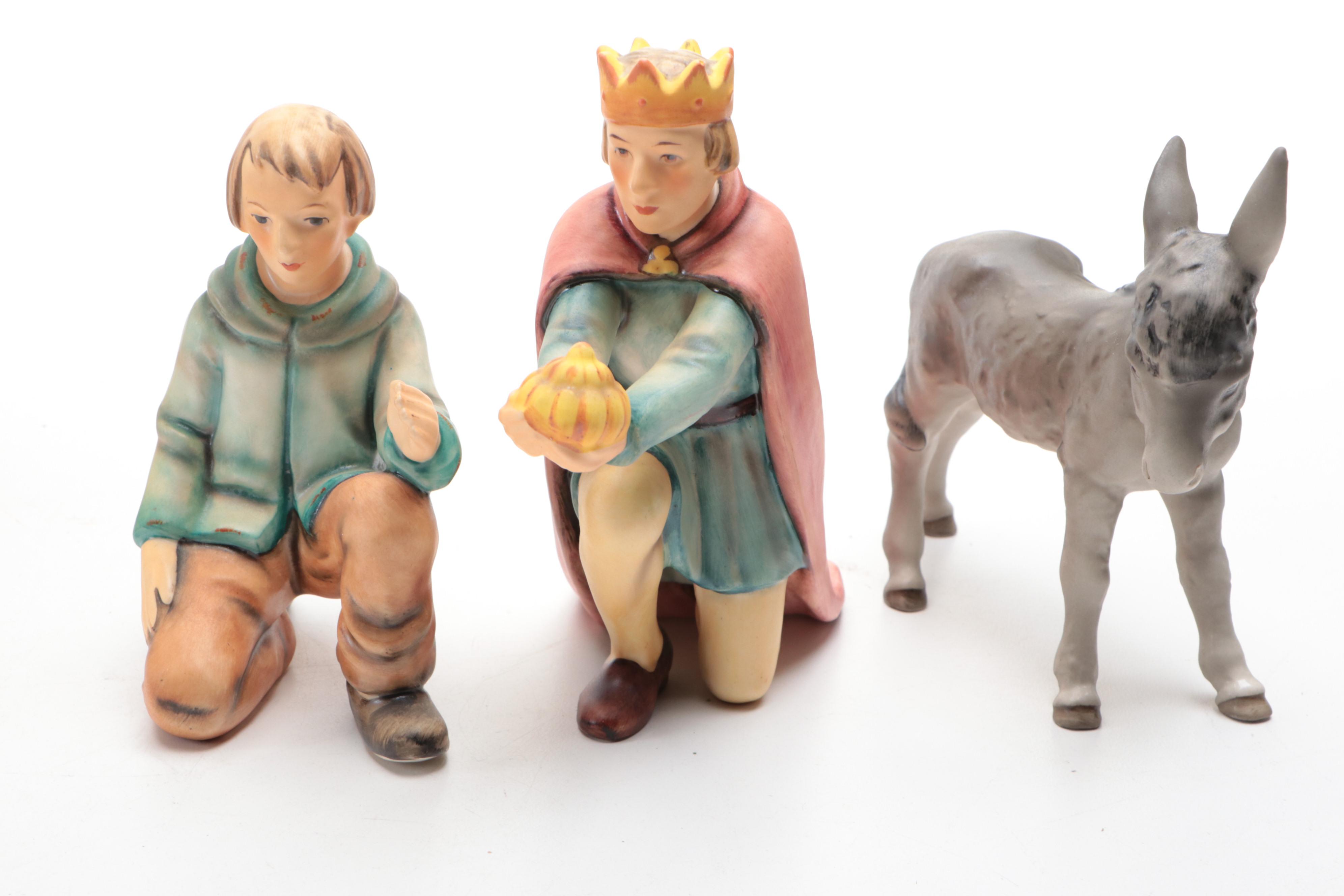 West German Goebel Christmas Nativity Scene Figurines, Mid 20th Century