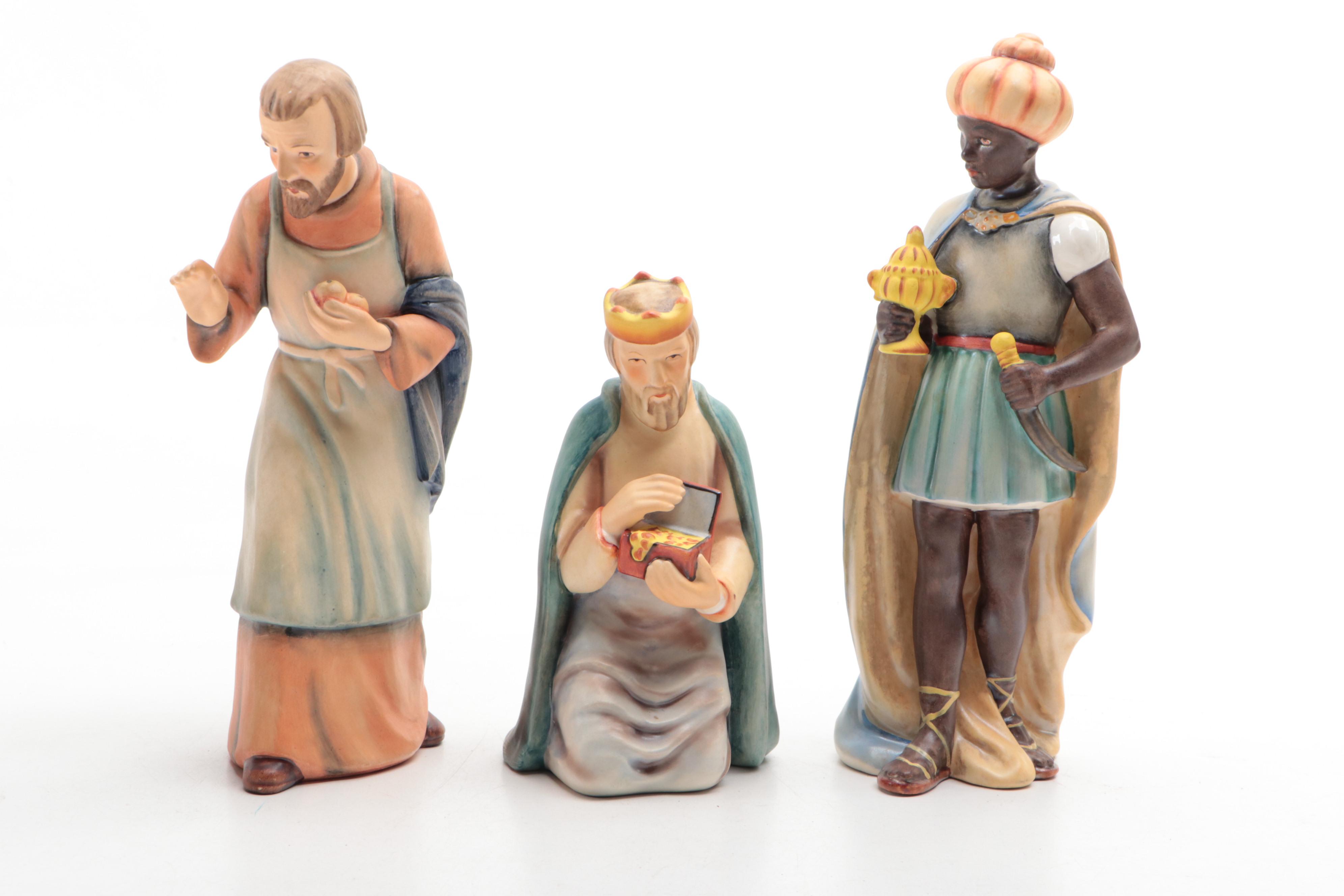 West German Goebel Christmas Nativity Scene Figurines, Mid 20th Century
