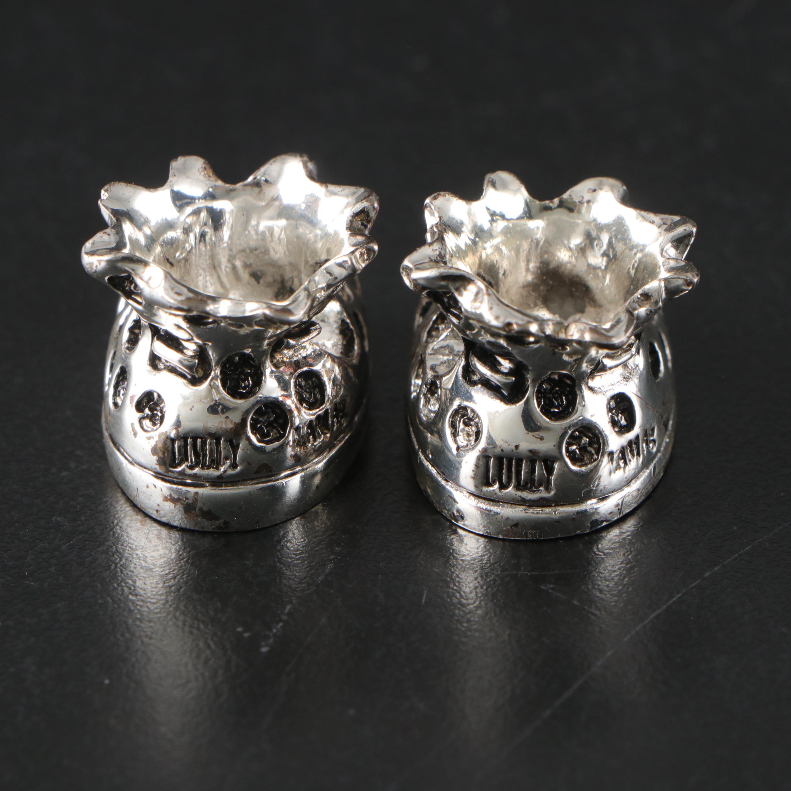 Italian Lully Argenti Silver Plate Baby Shoes Figurine