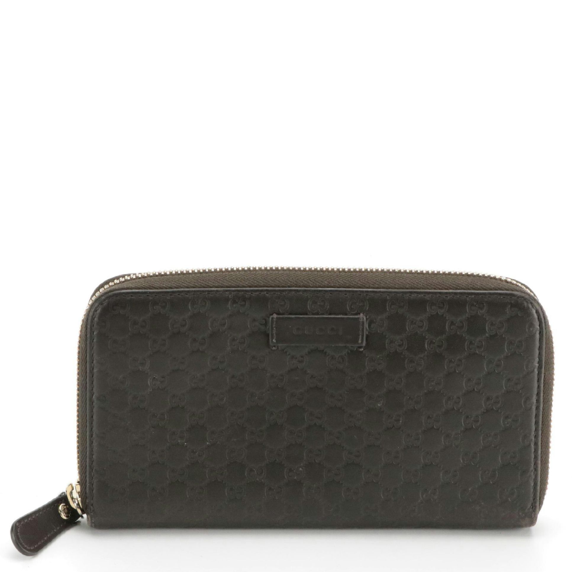 Gucci Brown Guccissima Leather Zip-Around Wallet
