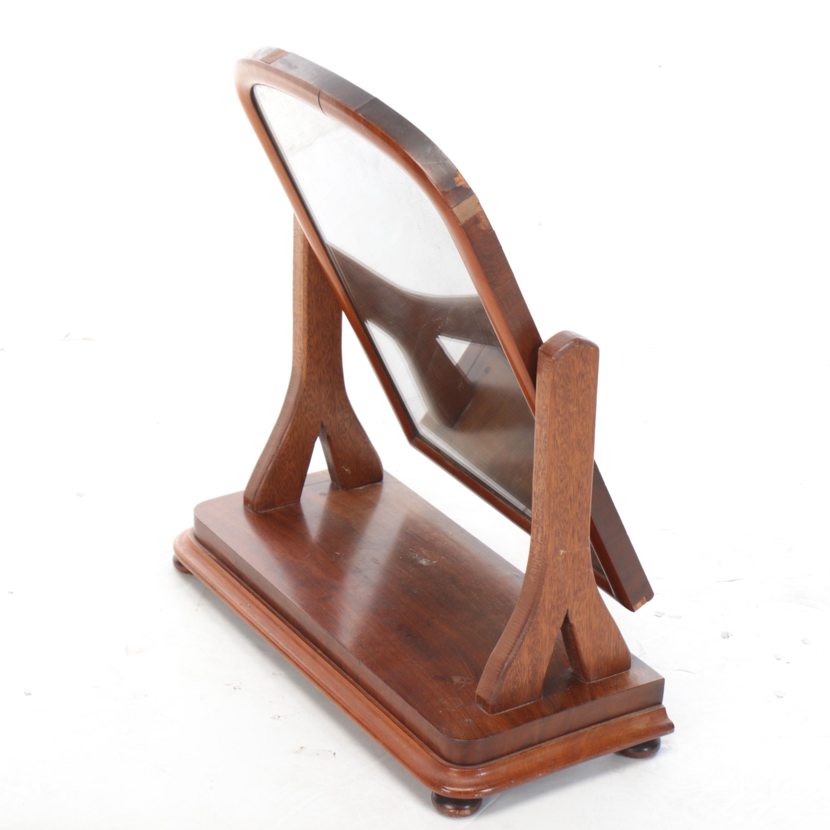 T.H. Filmer & Sons Mid-Victorian Mahogany Shaving Mirror, circa 1870