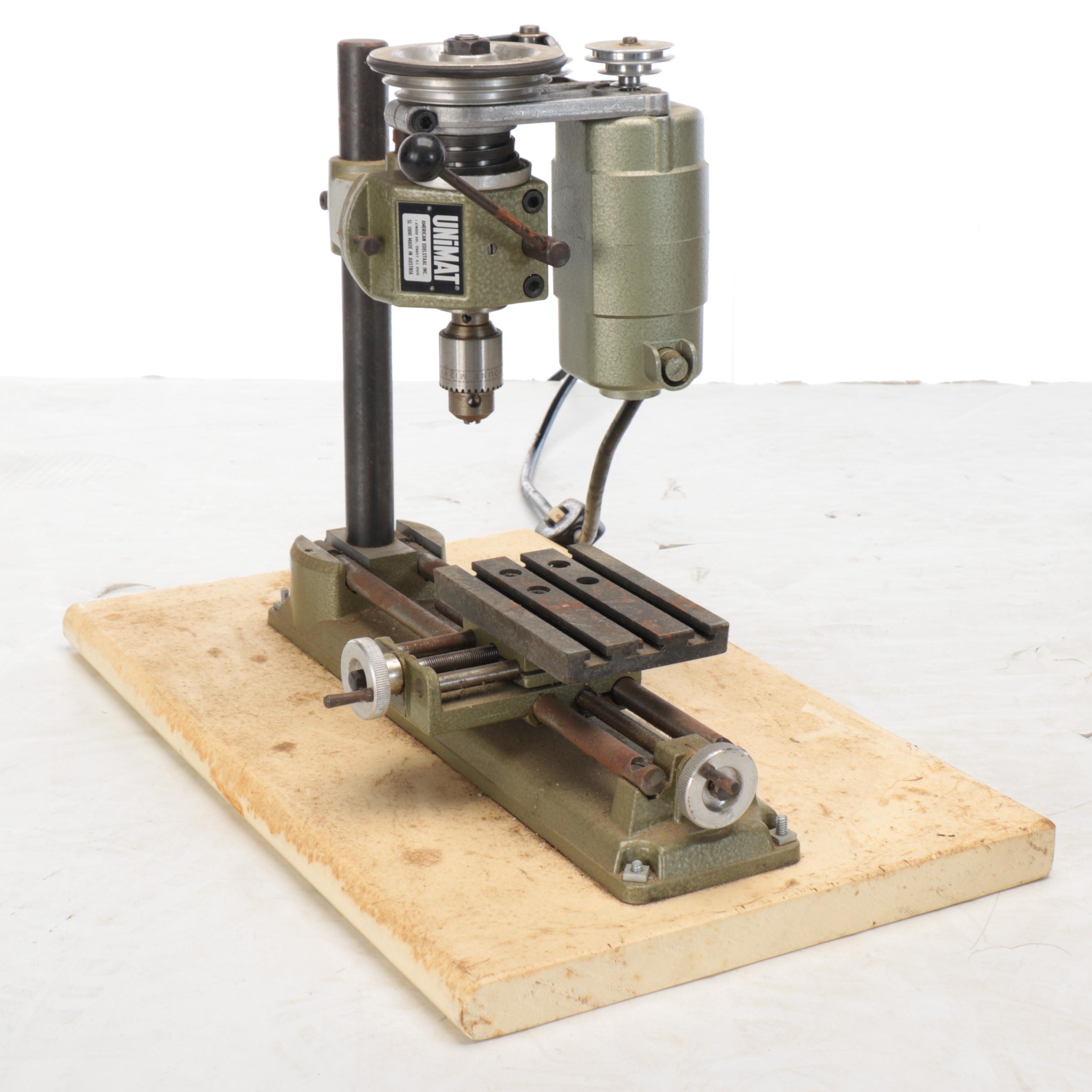 Edelstaal Unimat Benchtop Lathe with Manual and Accessories, Mid to Late 20th C