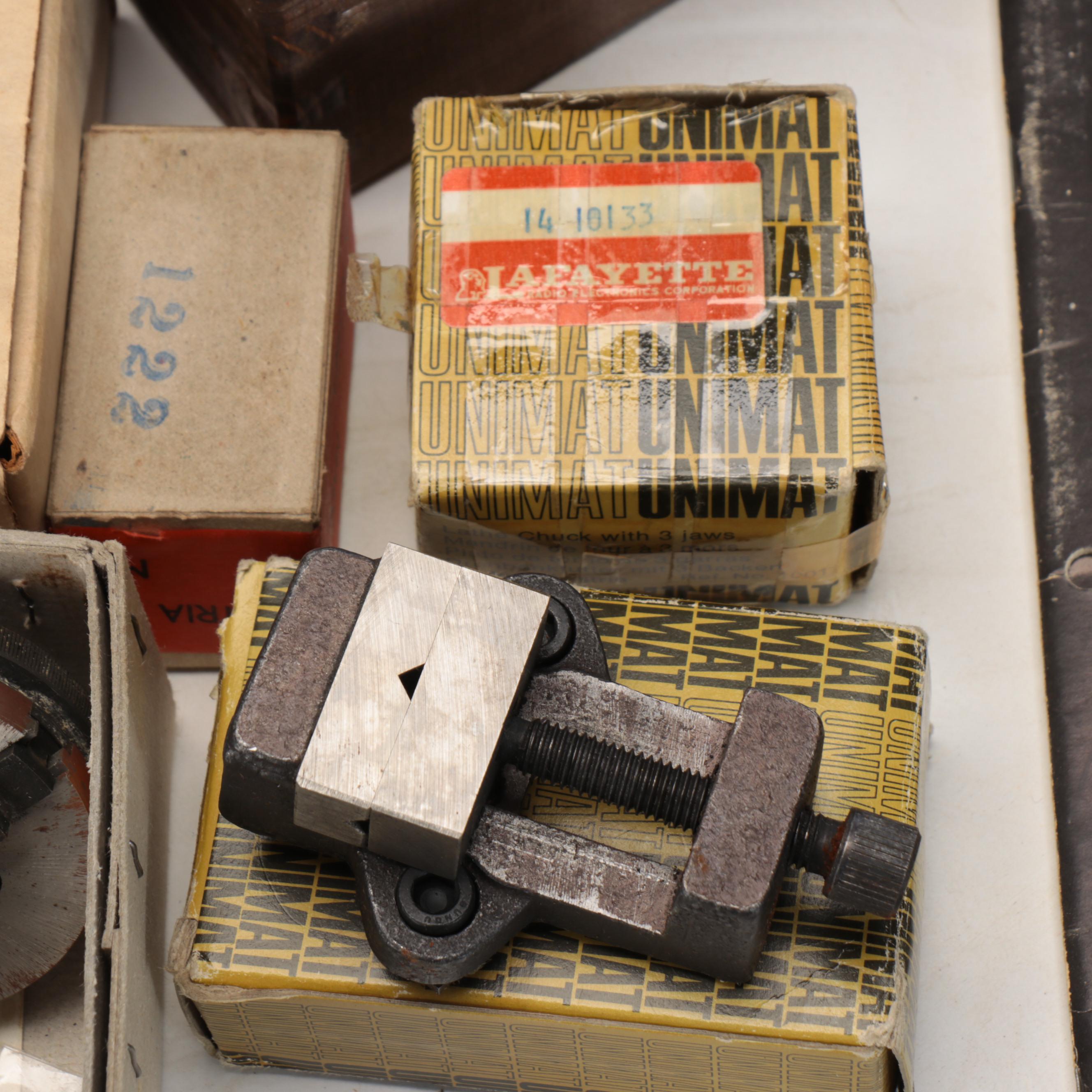 Edelstaal Unimat Benchtop Lathe with Manual and Accessories, Mid to Late 20th C