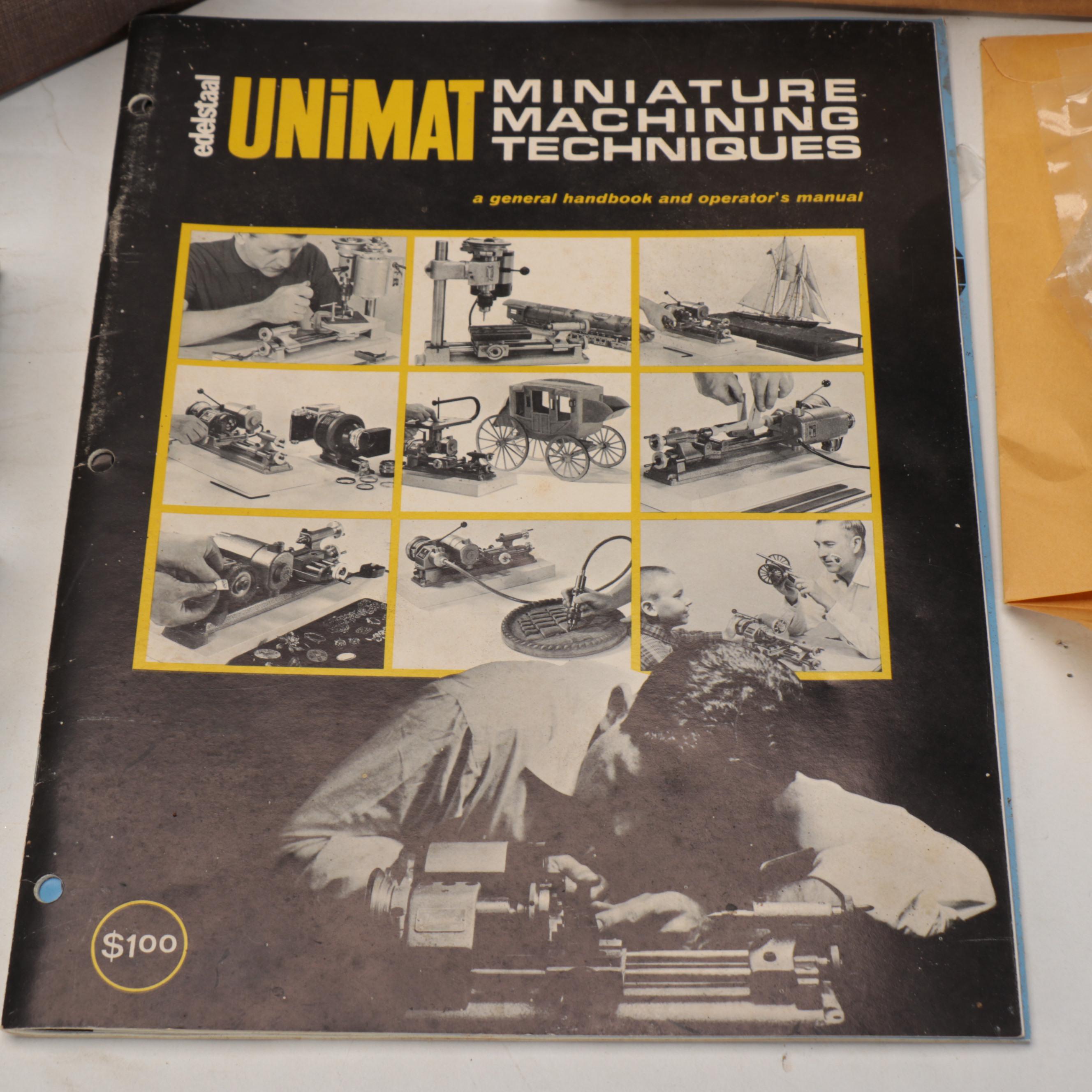 Edelstaal Unimat Benchtop Lathe with Manual and Accessories, Mid to Late 20th C