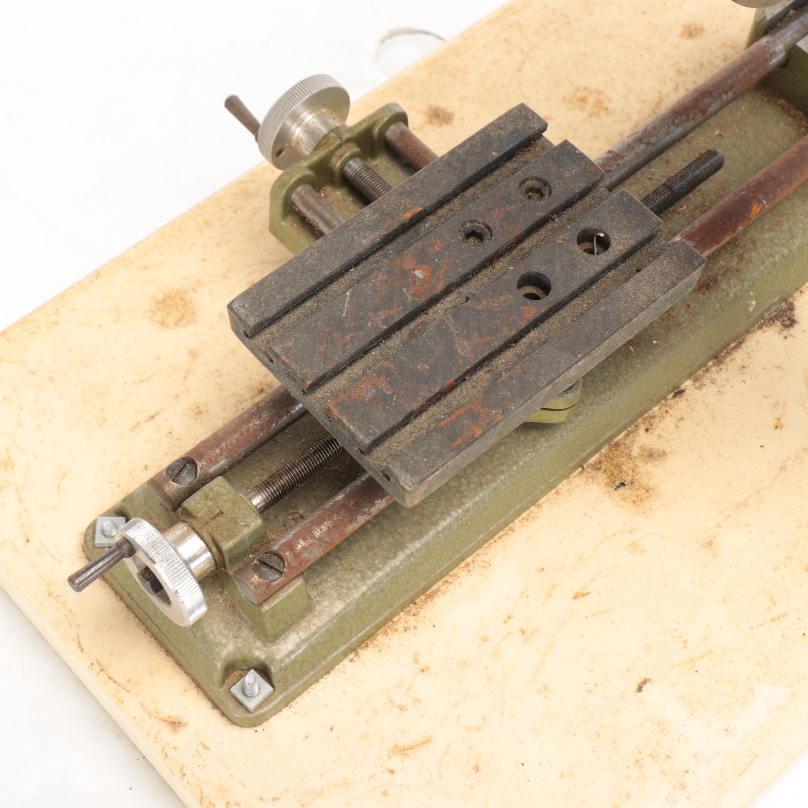 Edelstaal Unimat Benchtop Lathe with Manual and Accessories, Mid to Late 20th C