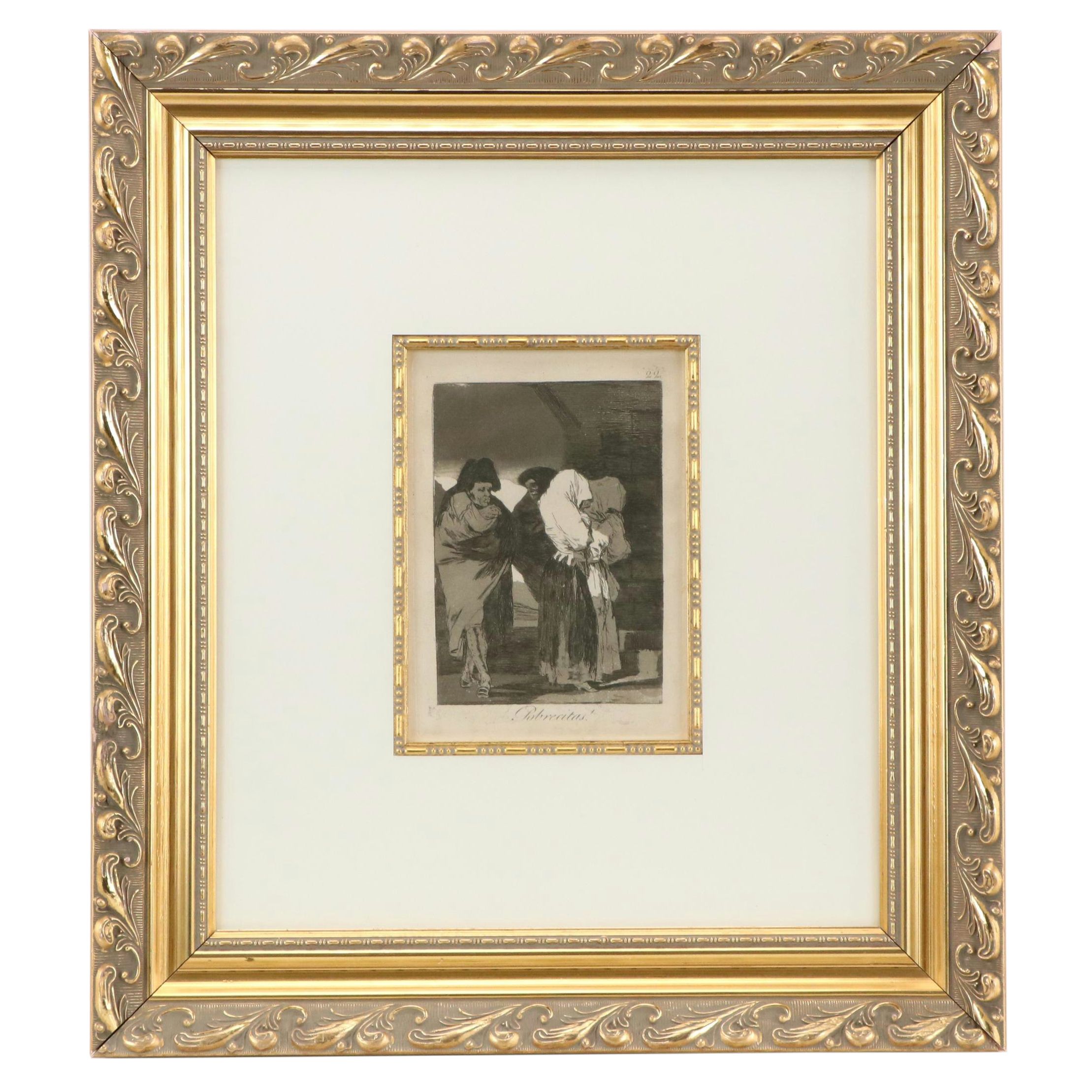 Etching With Aquatint After Francisco Goya "Pobrecitas!"