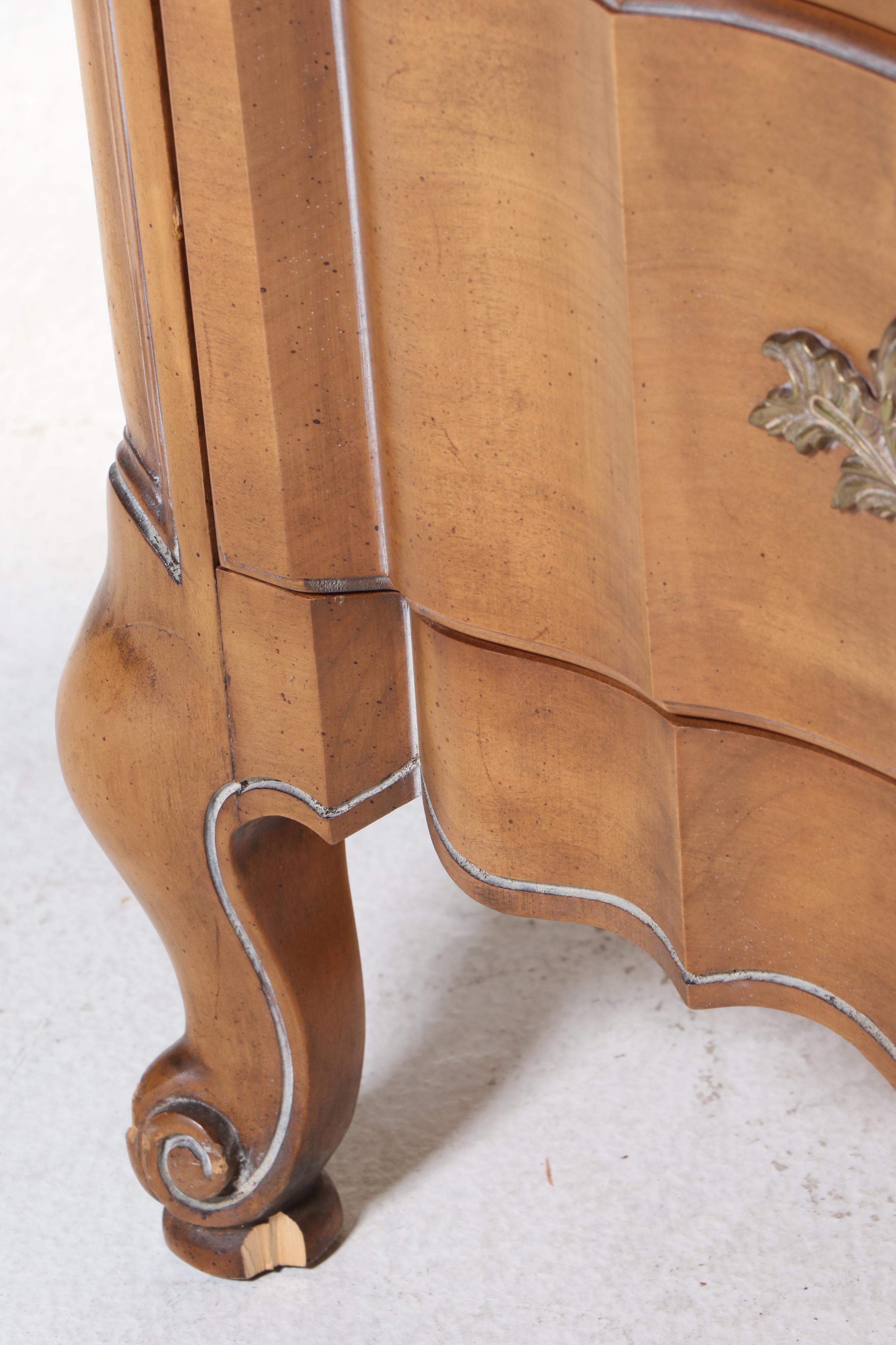 J. L. Metz Furniture Co. French Provincial Style Maple Nine-Drawer Commode