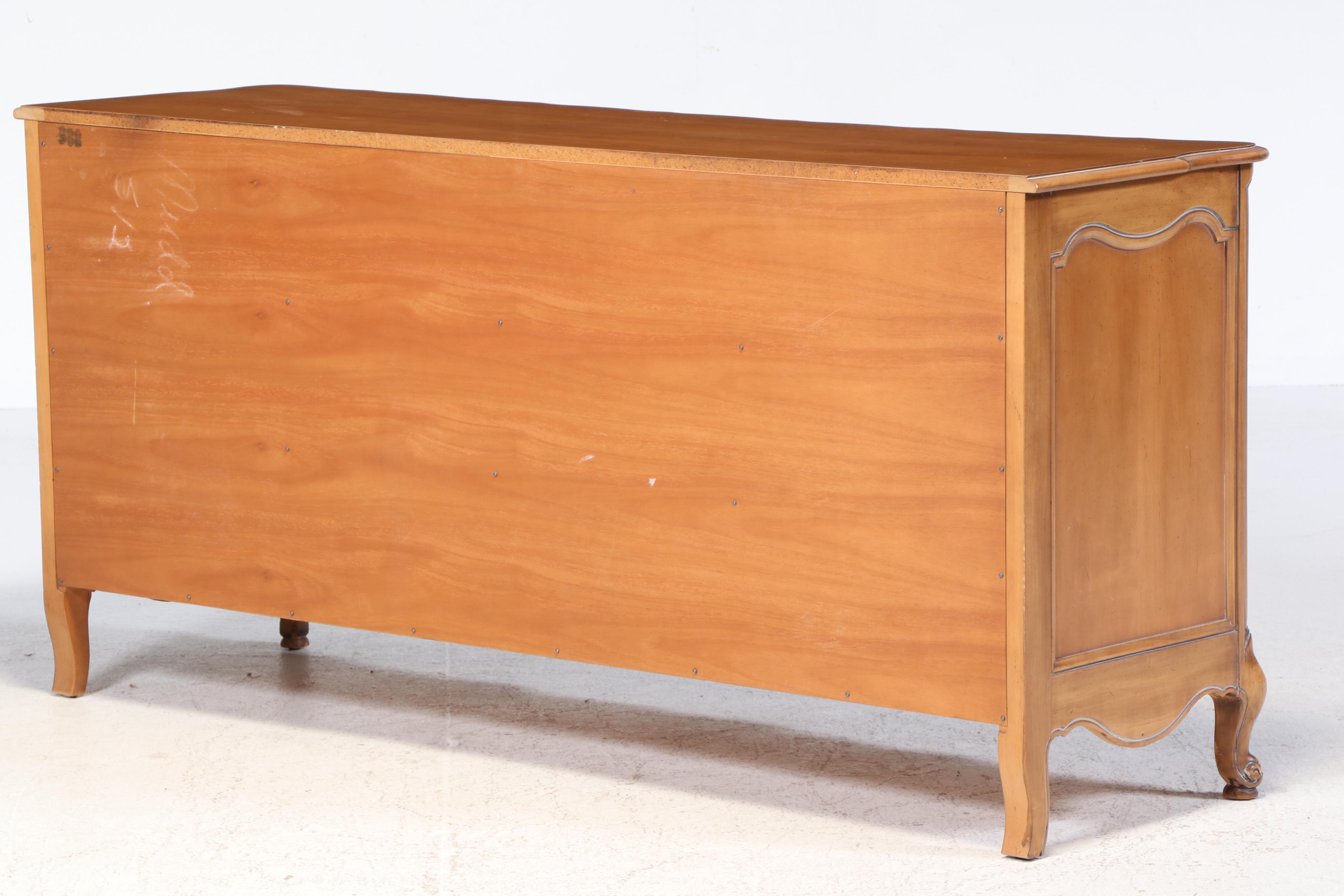 J. L. Metz Furniture Co. French Provincial Style Maple Nine-Drawer Commode