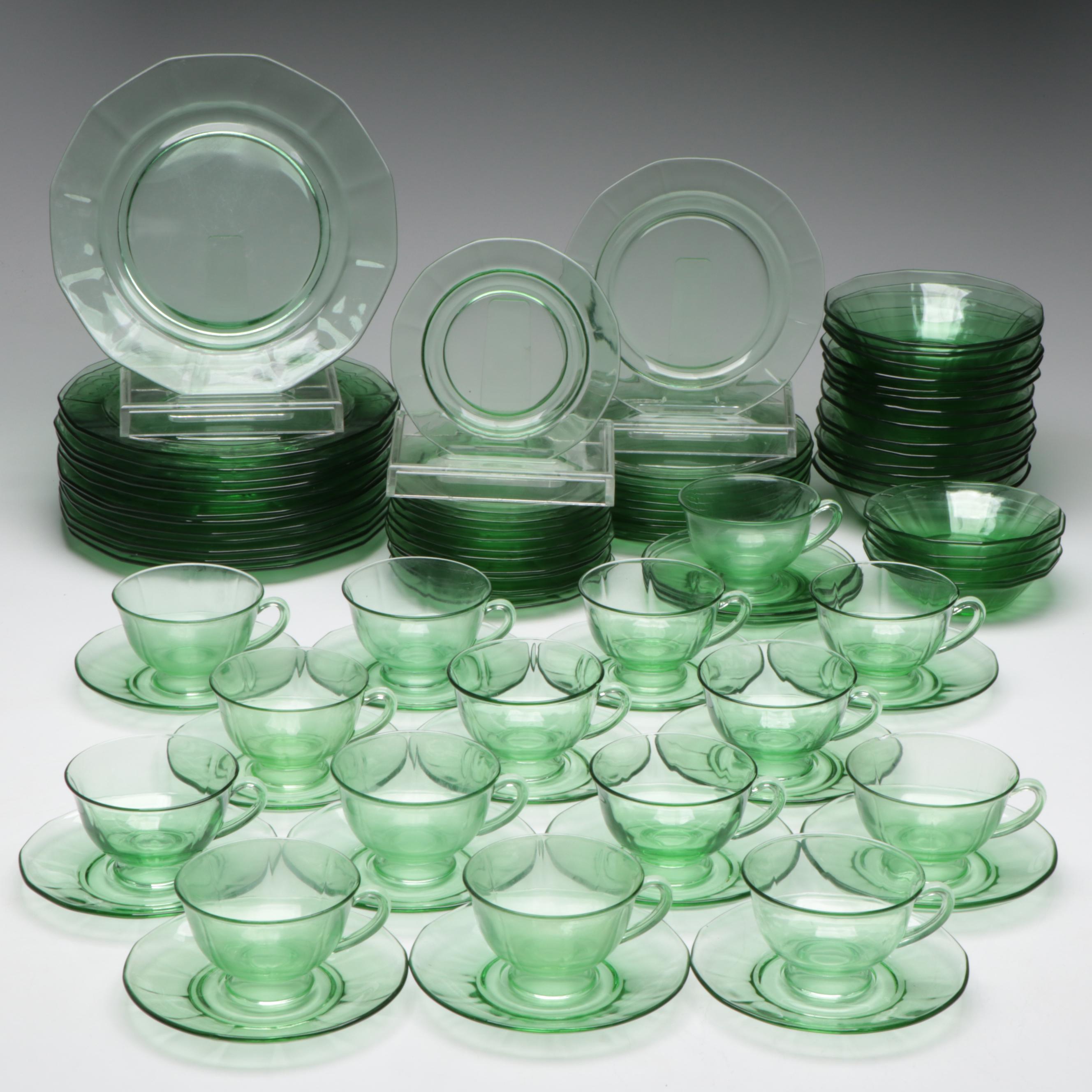 Uranium Glass Dinner Plates, Salad Plates, and More Table Accessories
