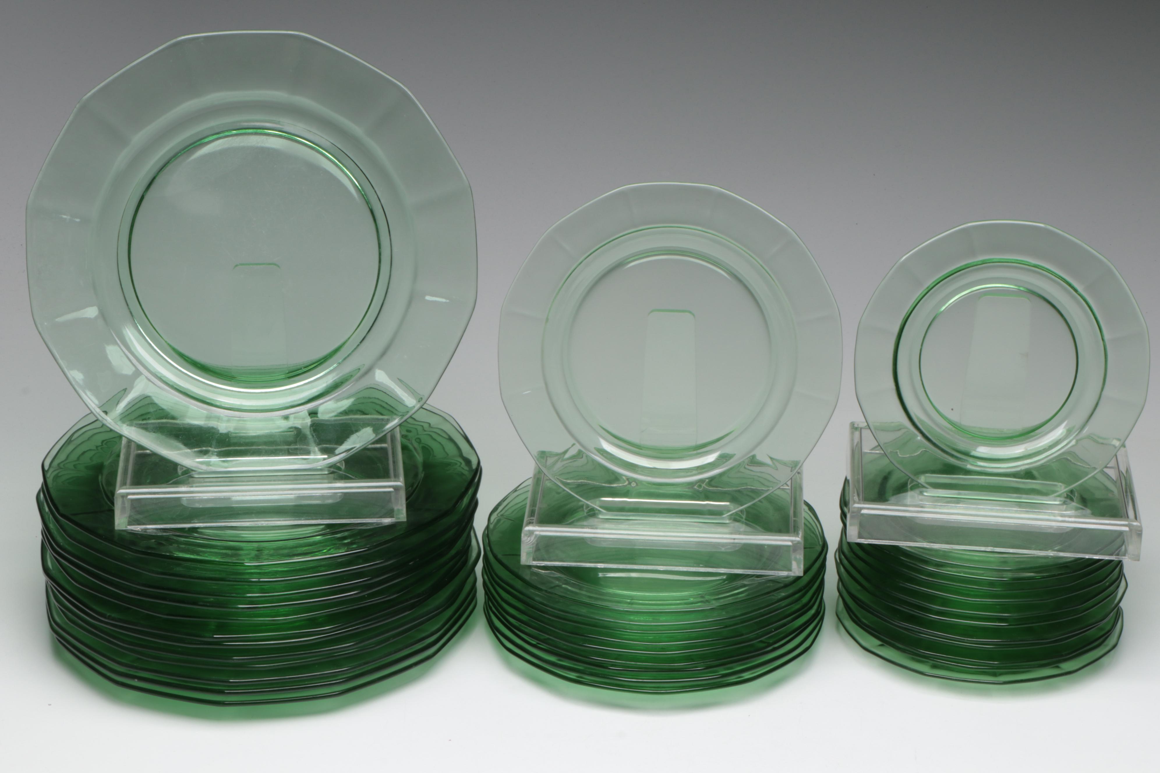 Uranium Glass Dinner Plates, Salad Plates, and More Table Accessories