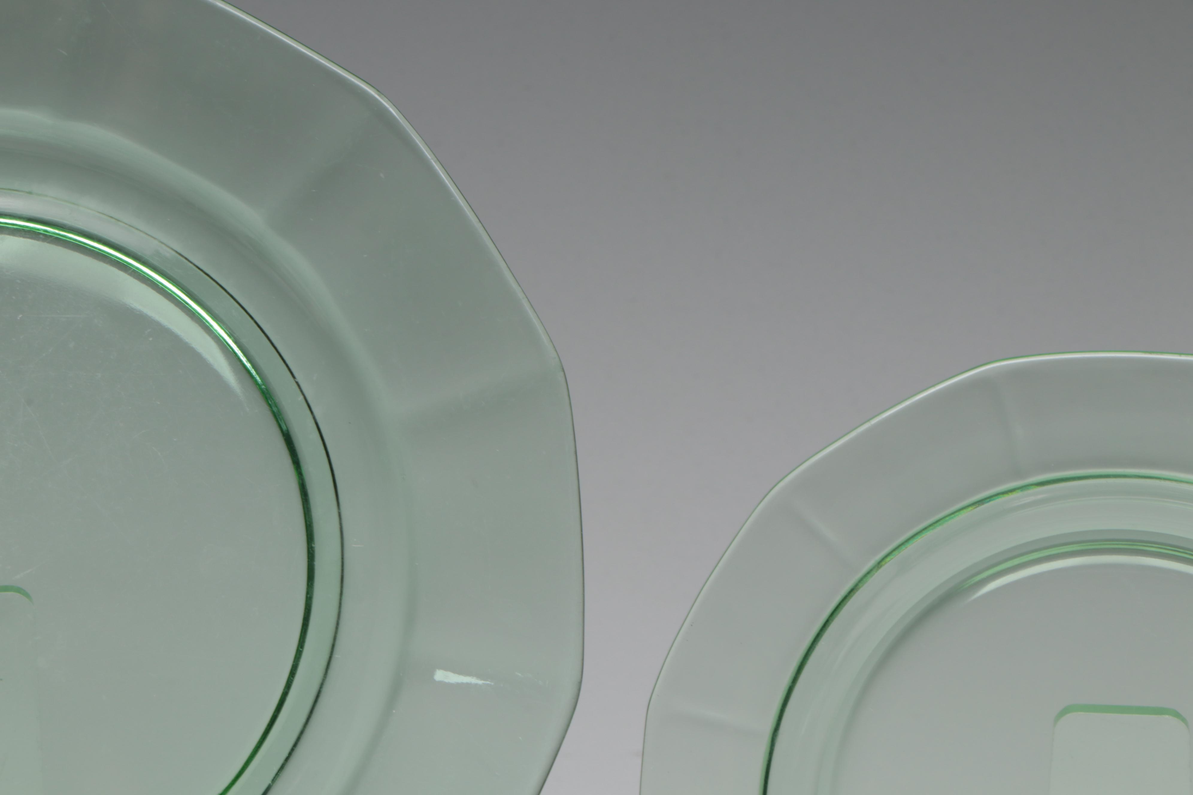 Uranium Glass Dinner Plates, Salad Plates, and More Table Accessories