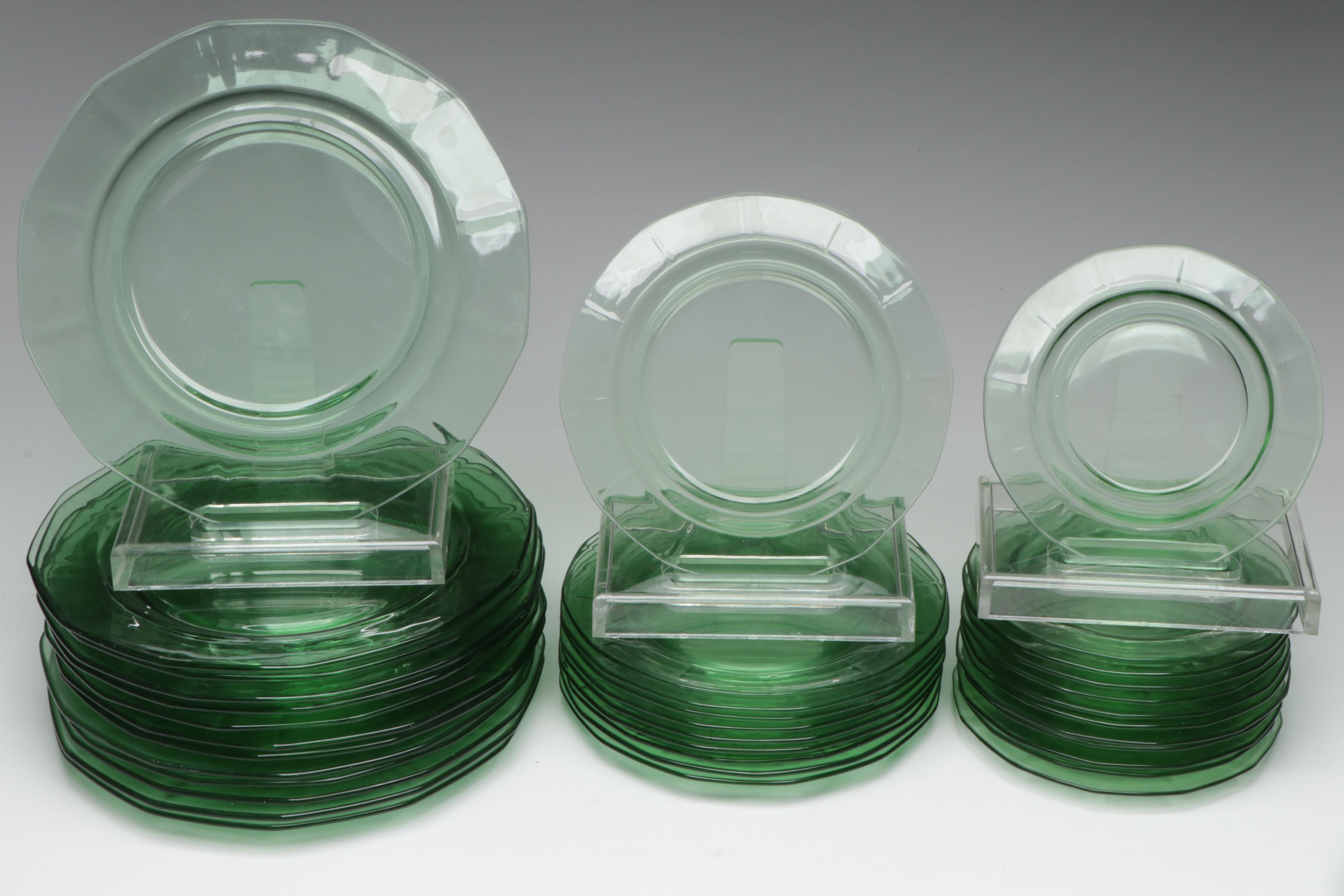 Uranium Glass Dinner Plates, Salad Plates, and More Table Accessories
