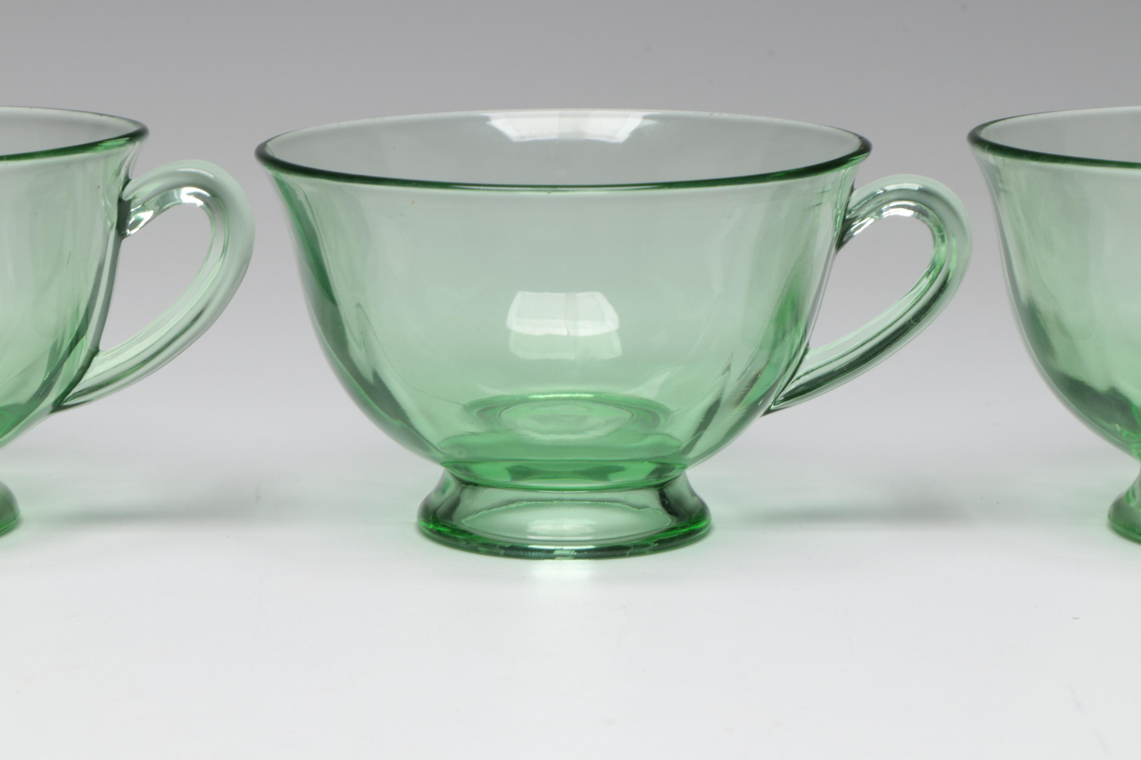 Uranium Glass Dinner Plates, Salad Plates, and More Table Accessories