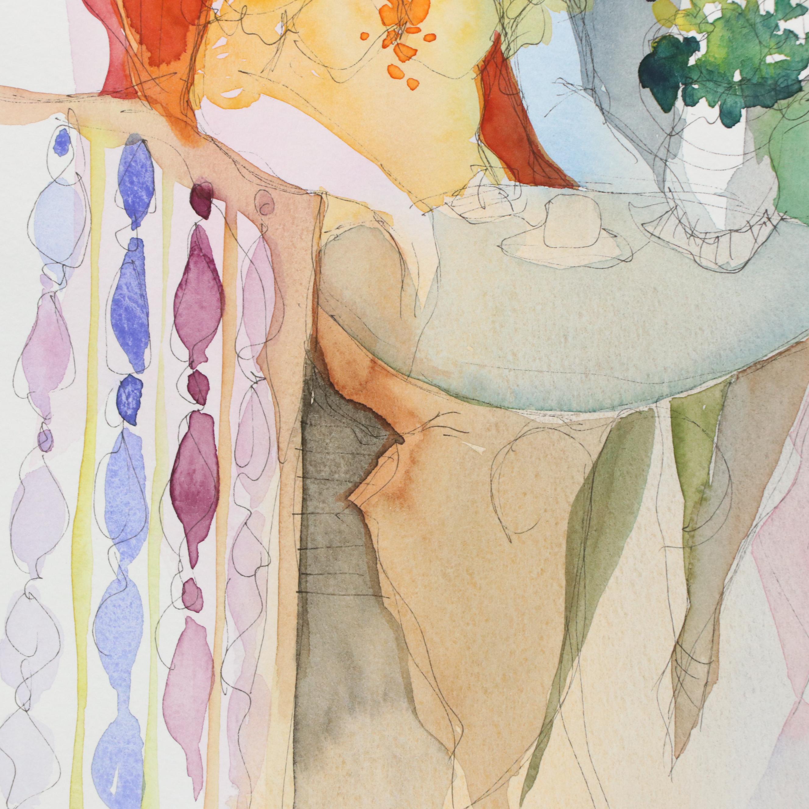 Itzchak Tarkay Watercolor Painting "Afternoon With Friends" COA