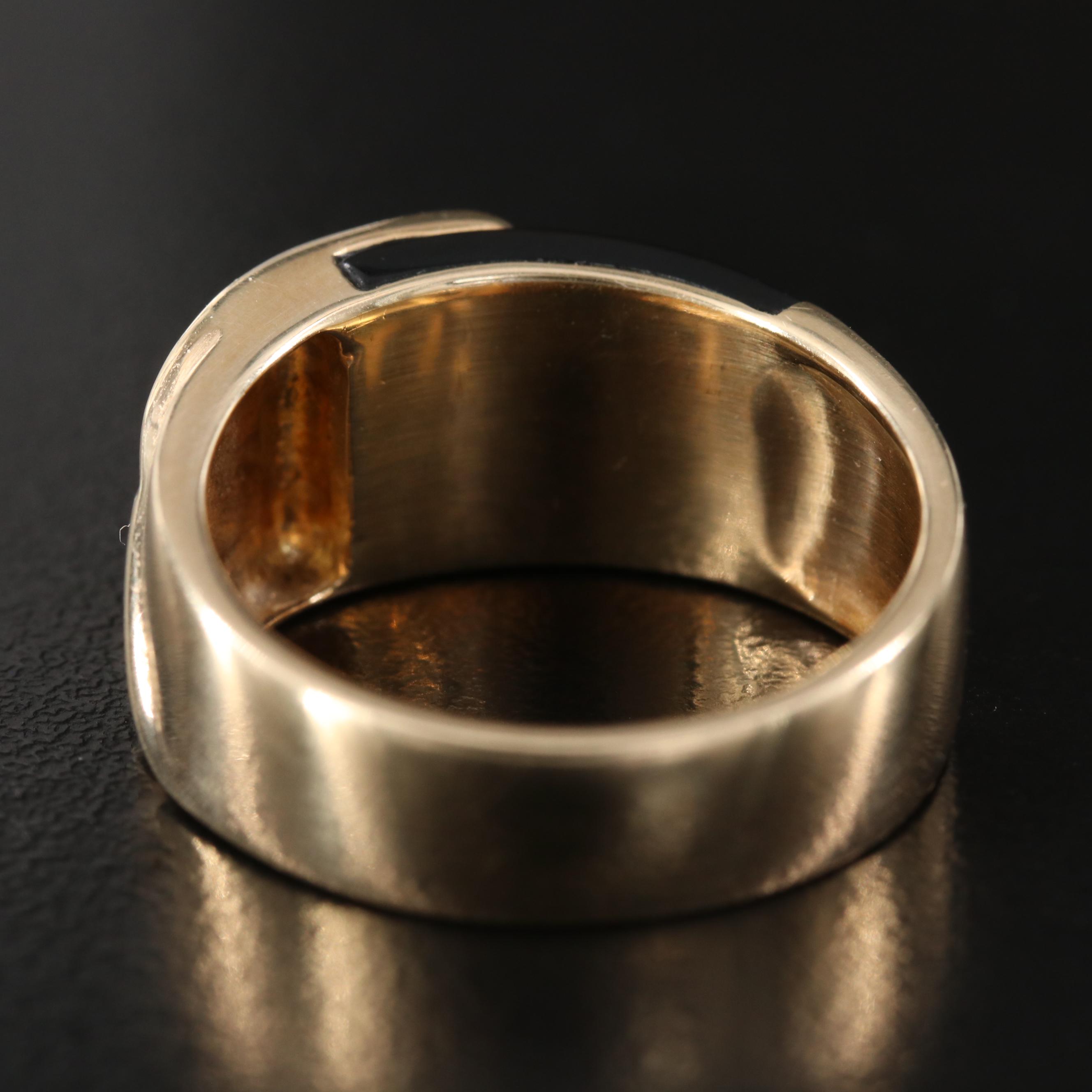 Franklin Mint "American Classic" 10K Onyx and Diamond Eagle Ring