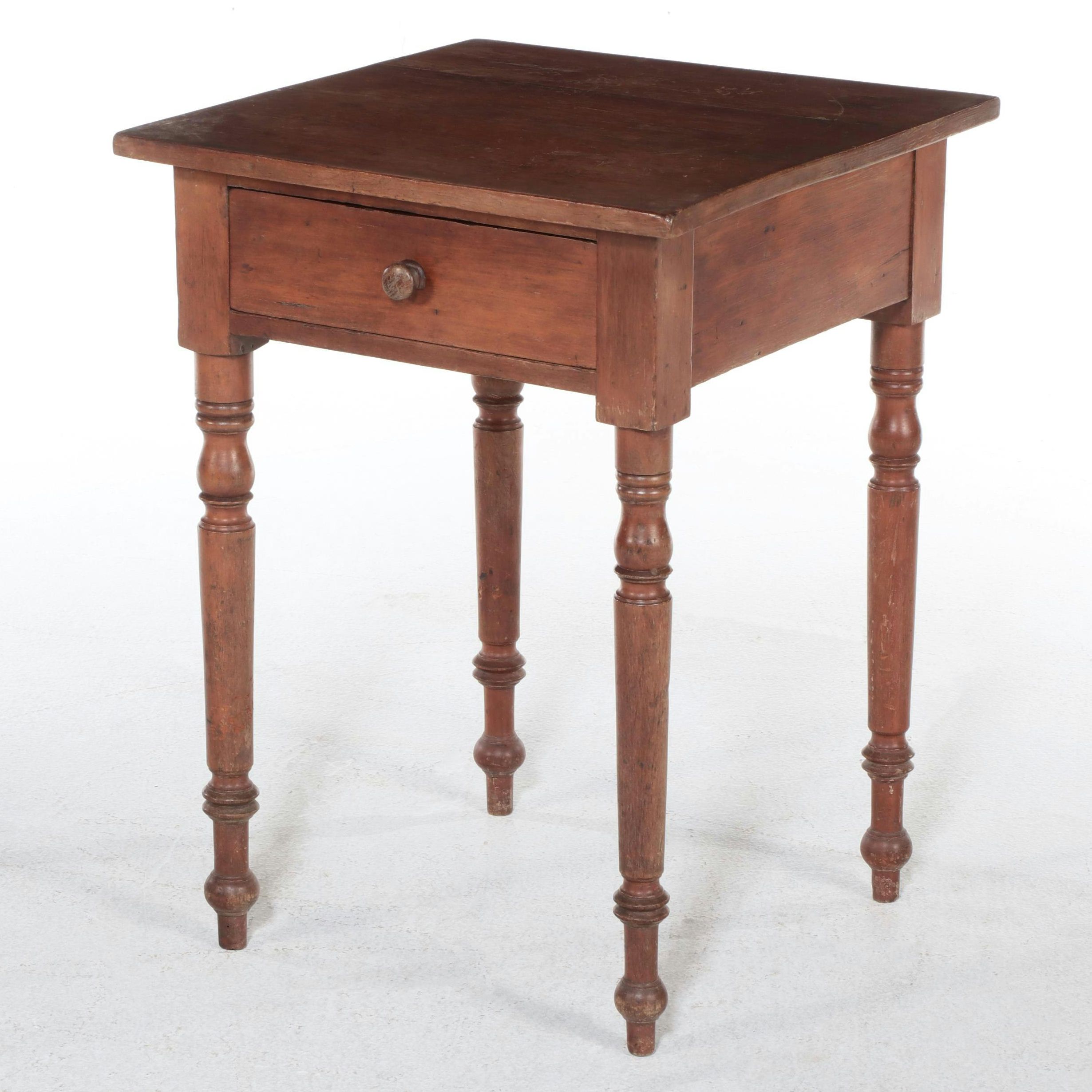 American Primitive Cherry Side Table, 19th Century