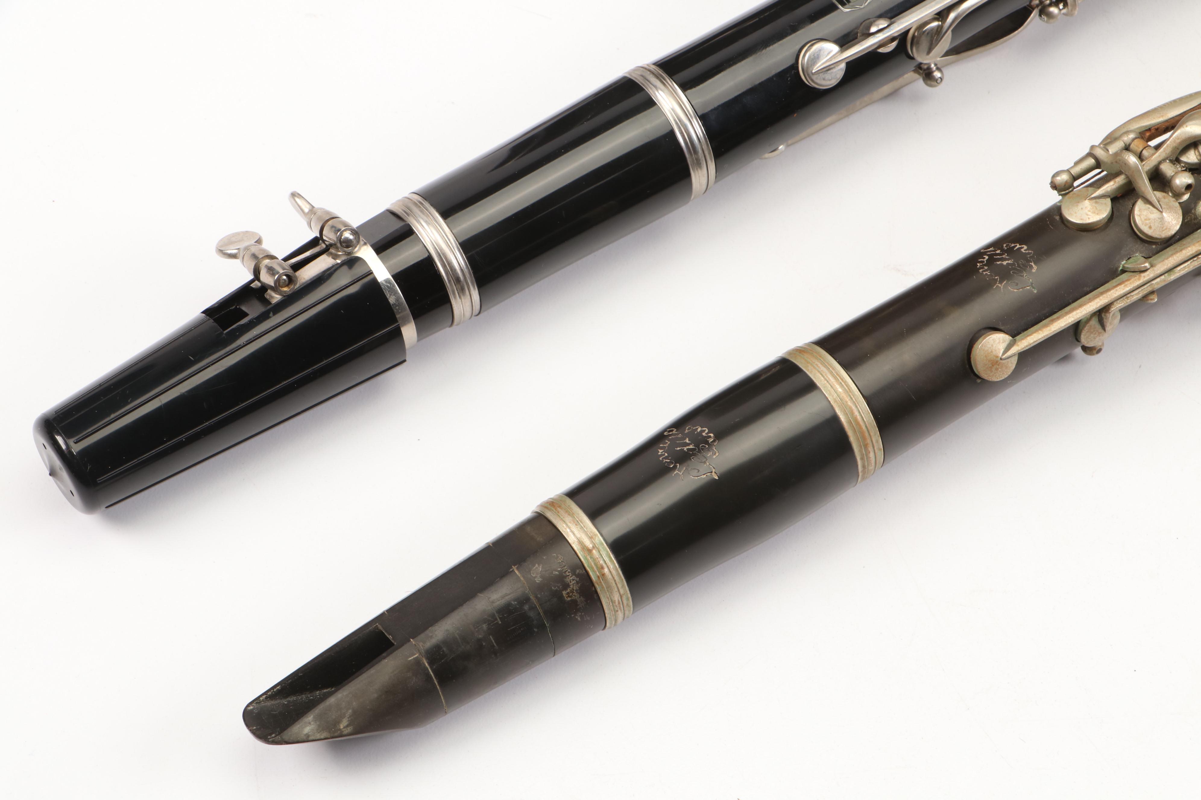 Bundy Selmer Resonite and Henri Leduc Clarinets with Travel Cases