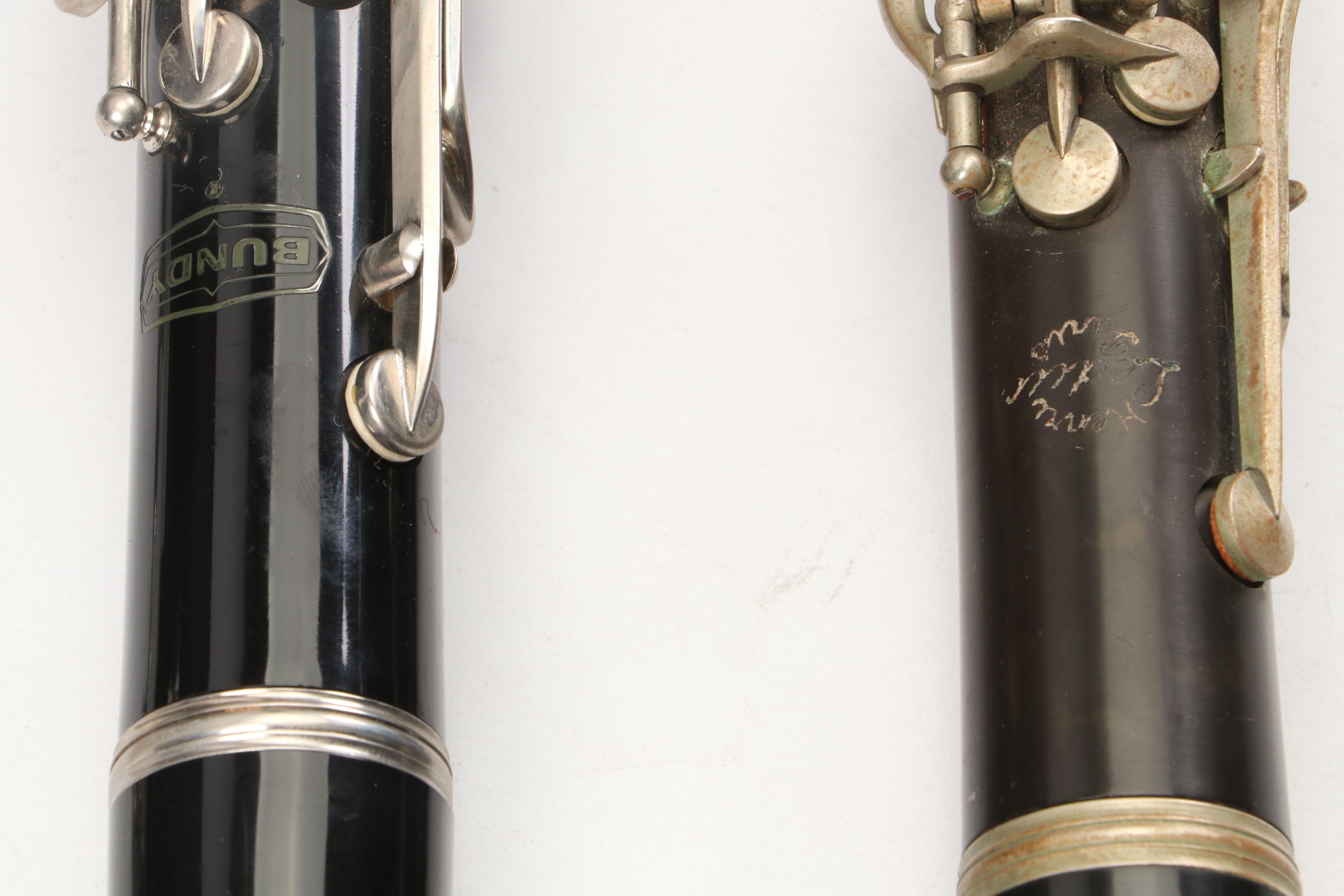 Bundy Selmer Resonite and Henri Leduc Clarinets with Travel Cases