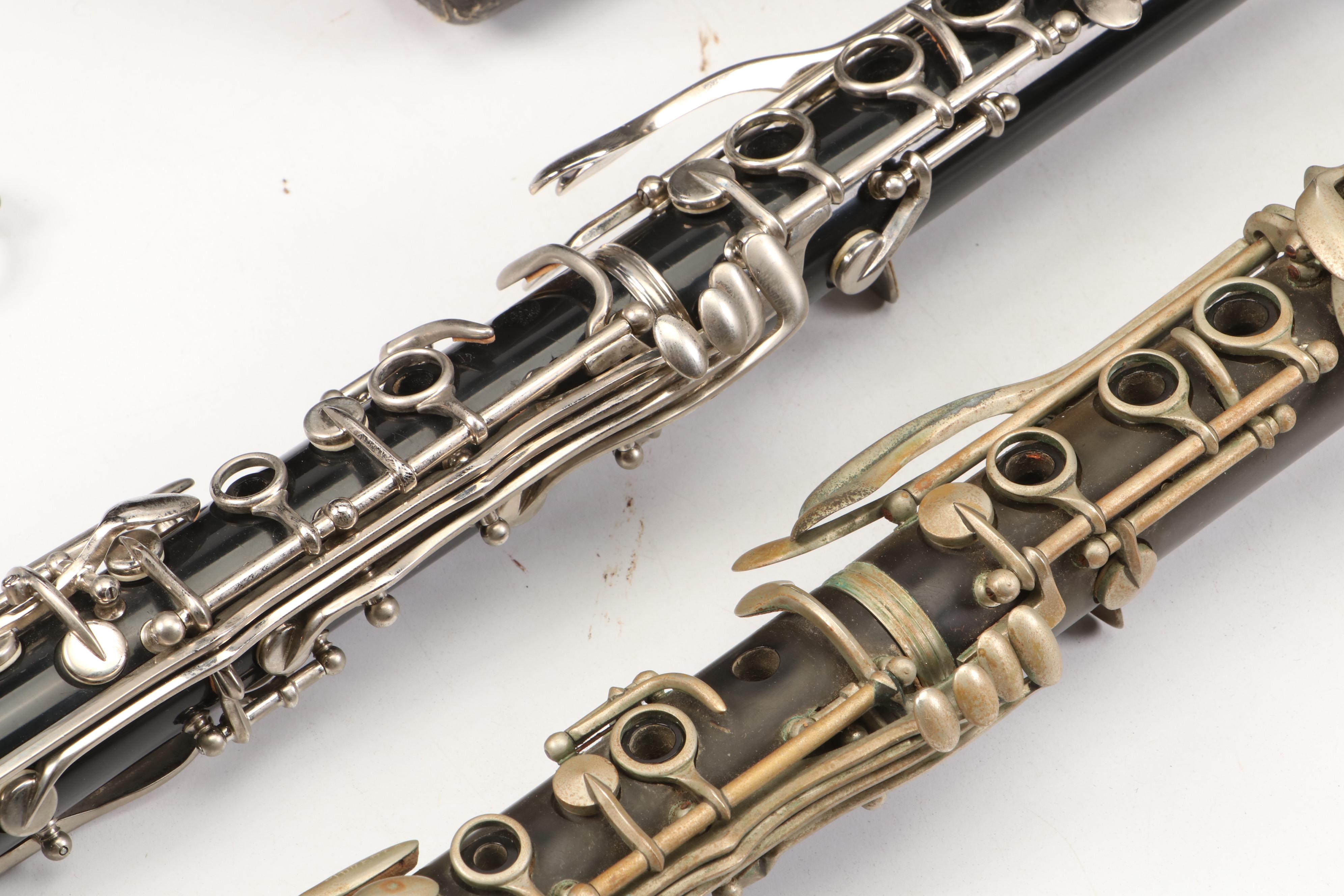 Bundy Selmer Resonite and Henri Leduc Clarinets with Travel Cases