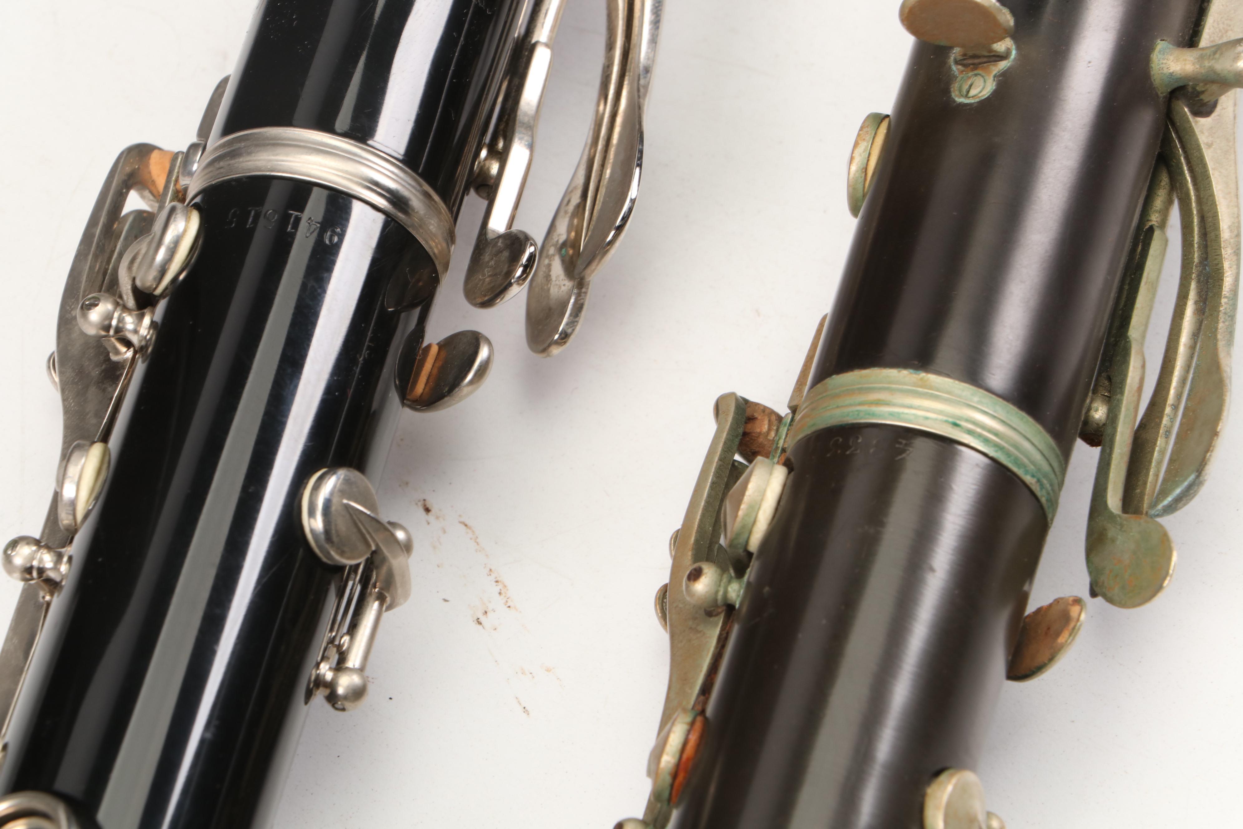 Bundy Selmer Resonite and Henri Leduc Clarinets with Travel Cases