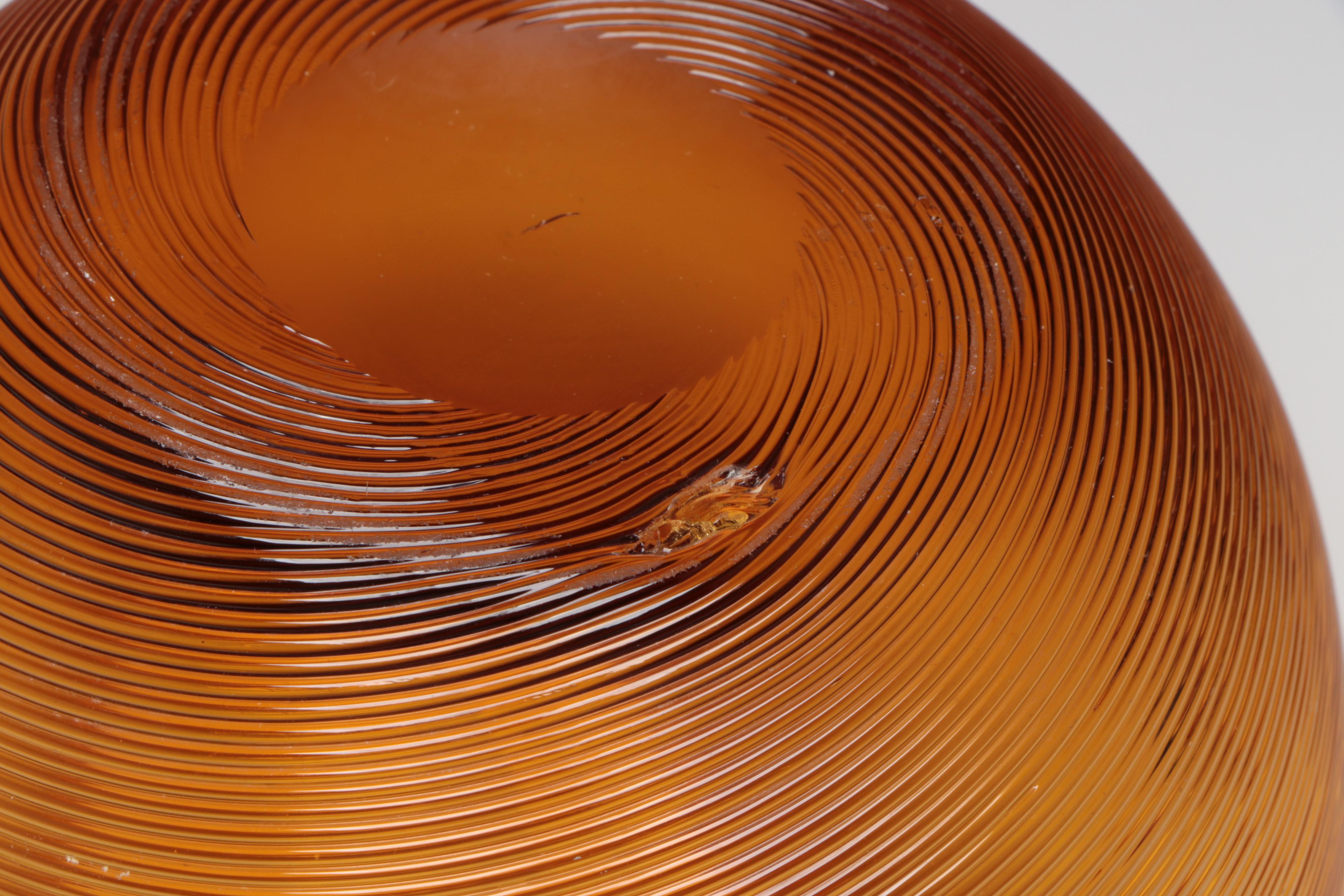 Amber Glass Pitcher with Vase and Art Glass Oblong Bowl