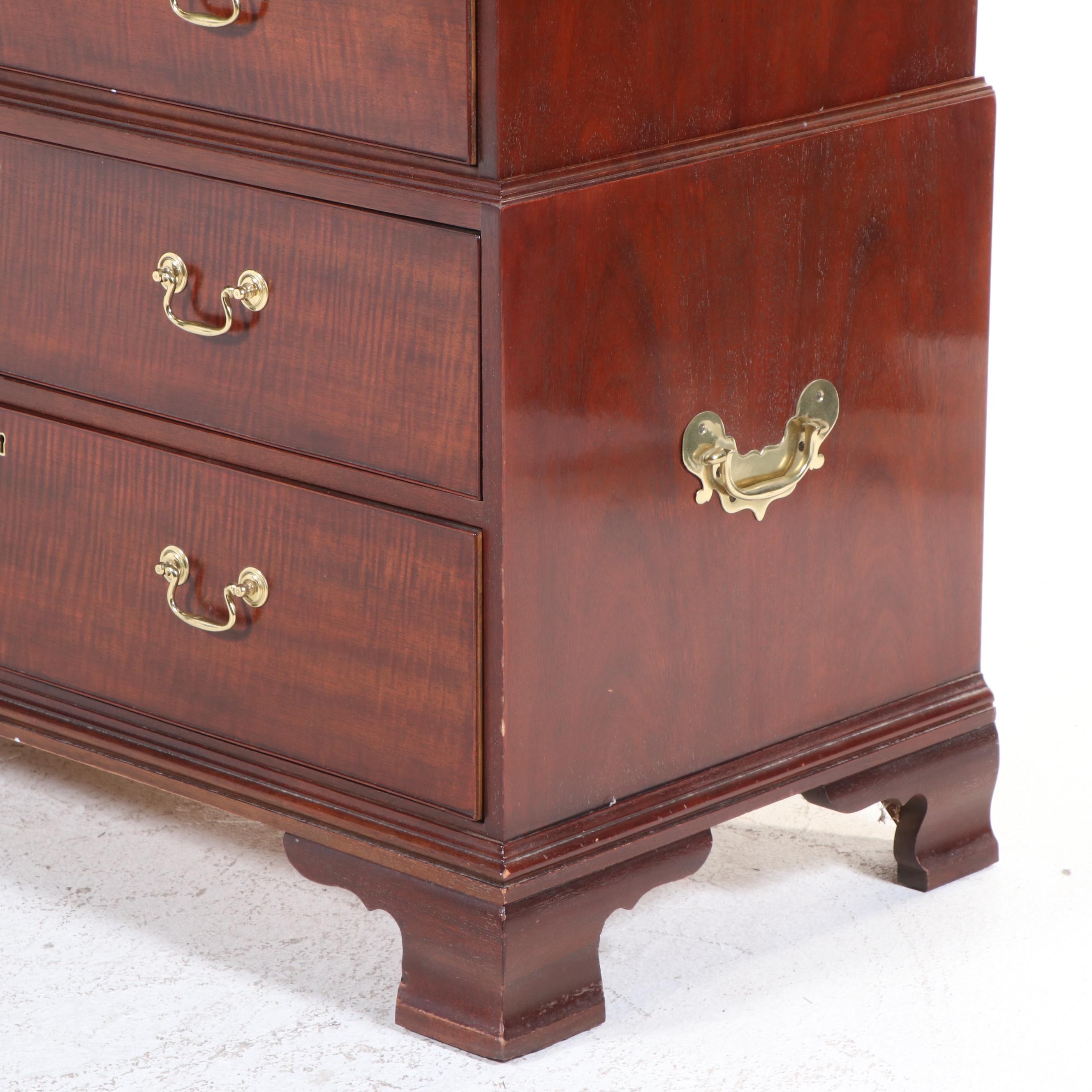 Baker Historic Charleston Reproductions Mahogany Graduated Campaign Chest