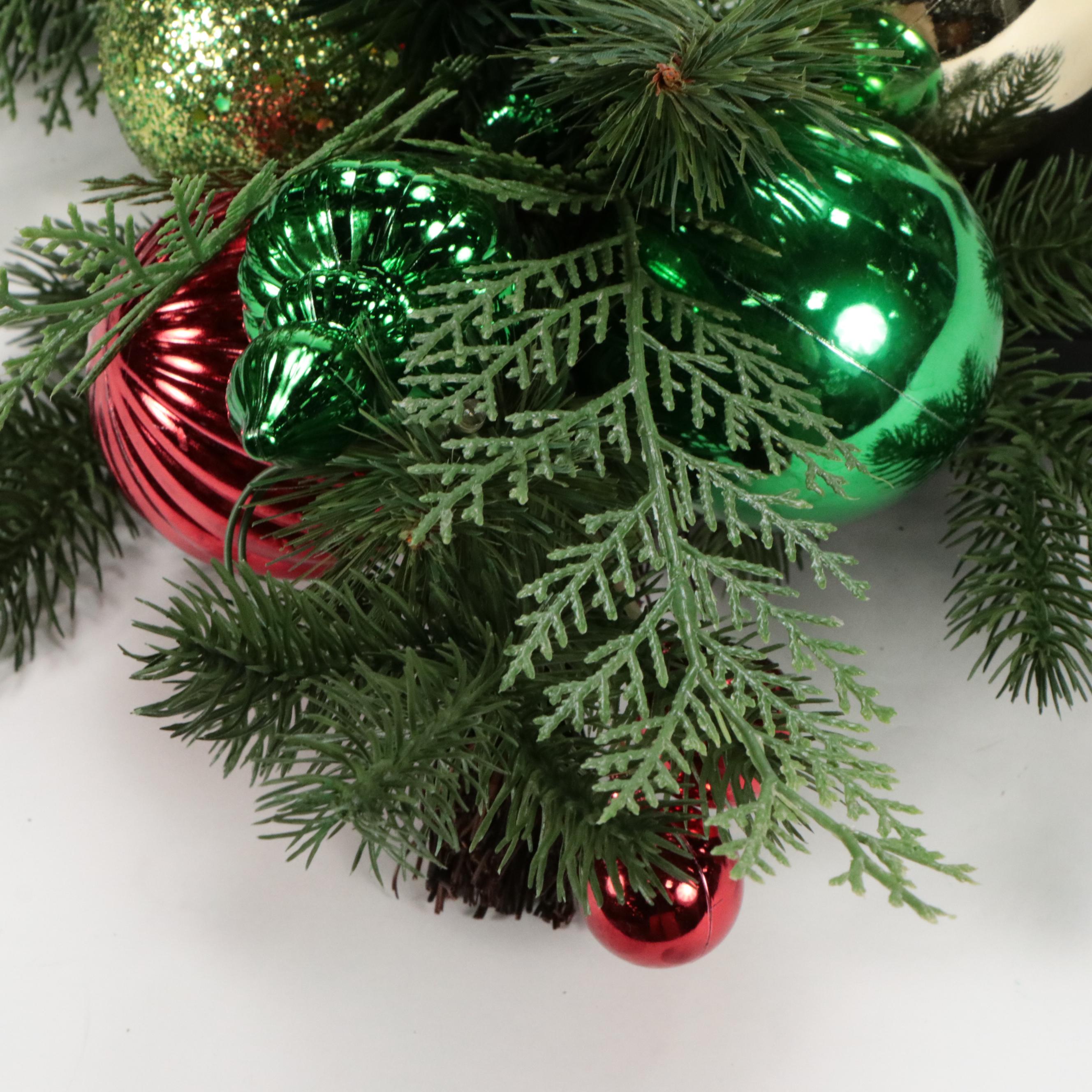 Grandinroad Cordless Holly Jolly Swag Artificial Garland