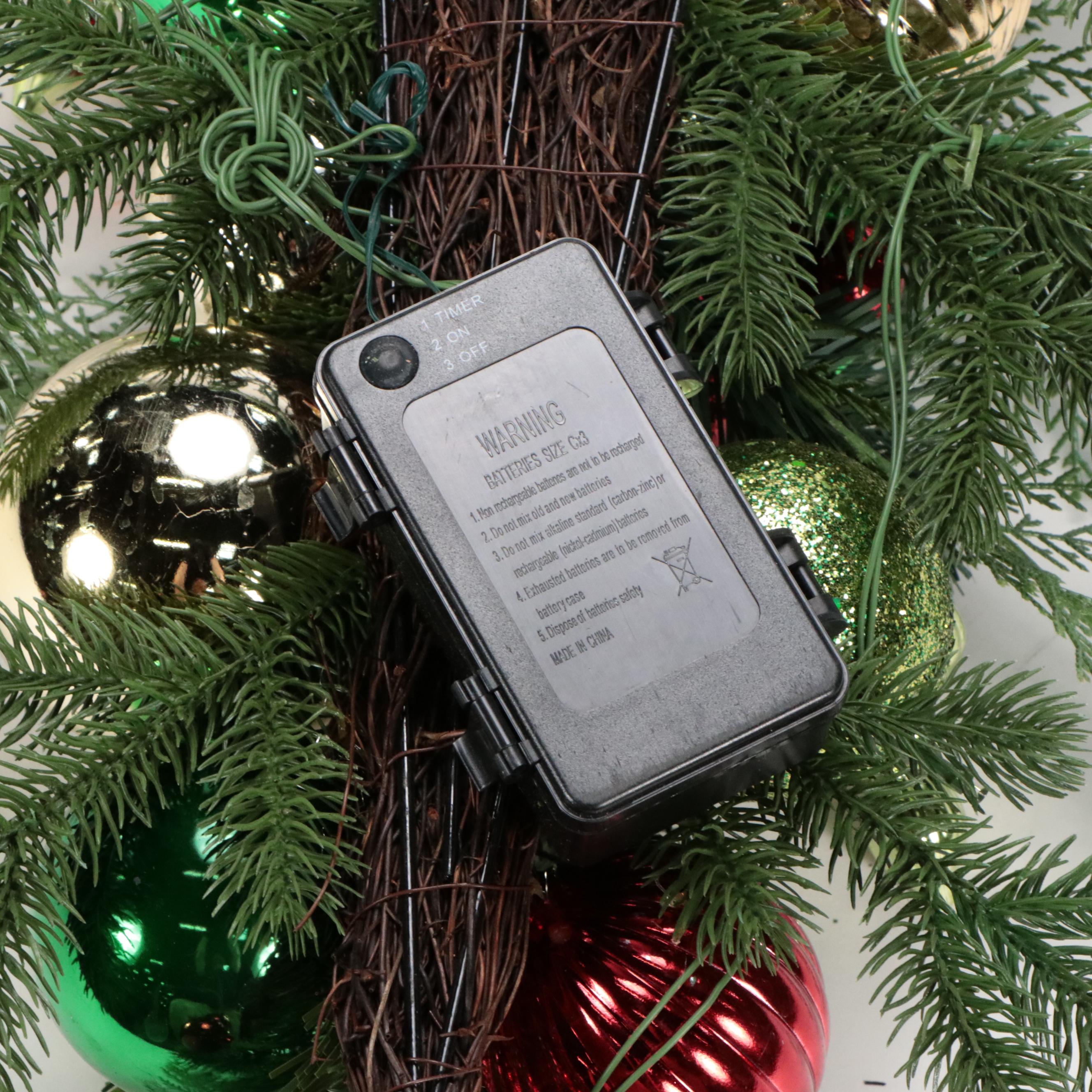 Grandinroad Cordless Holly Jolly Swag Artificial Garland