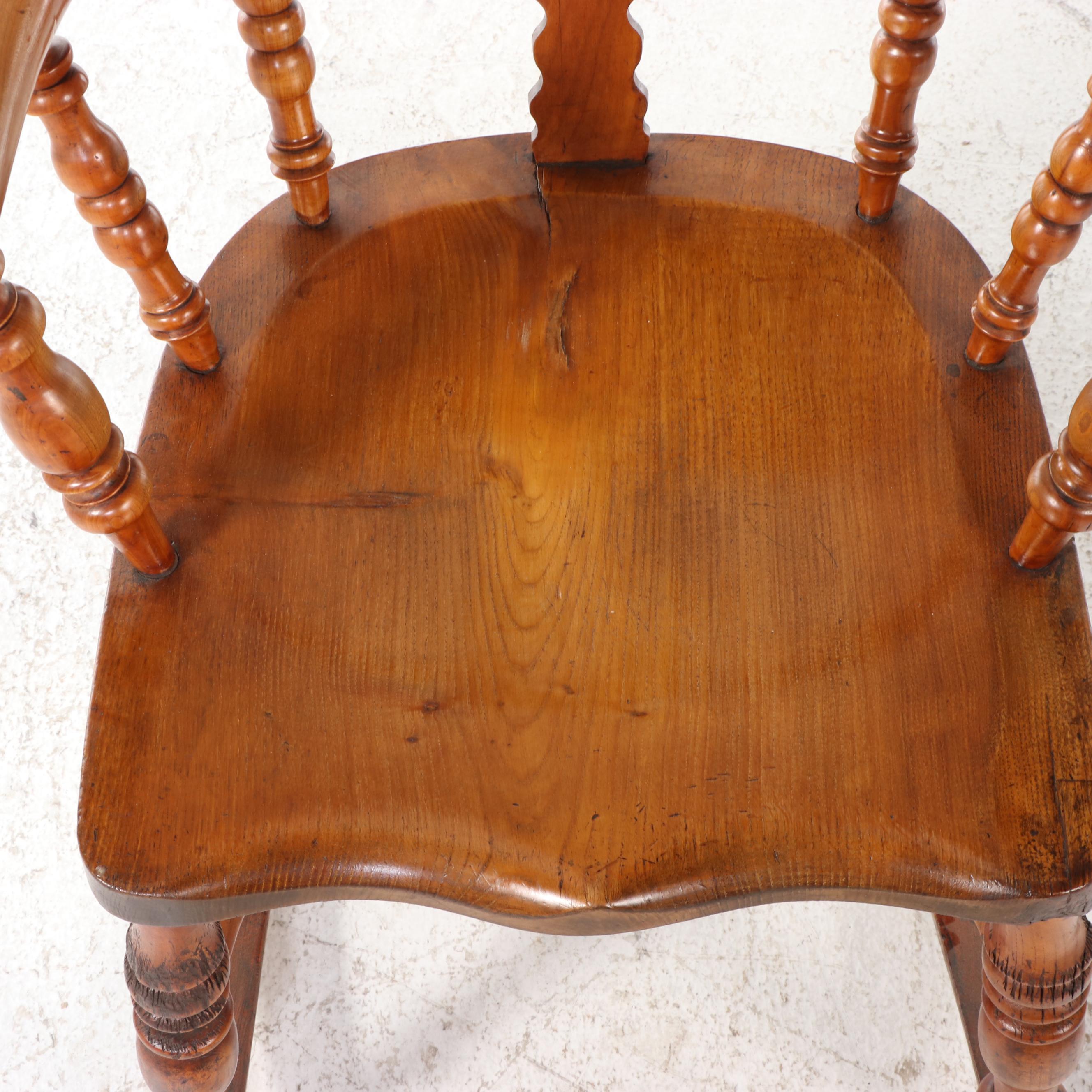 Windsor Style Oak Rocking Chair, Mid to Late 20th Century