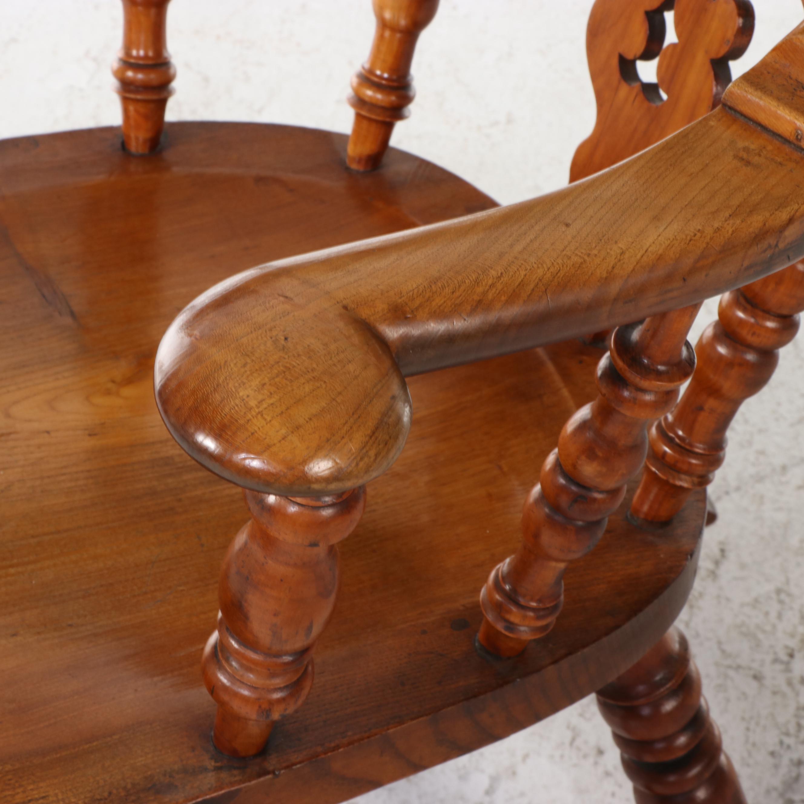 Windsor Style Oak Rocking Chair, Mid to Late 20th Century