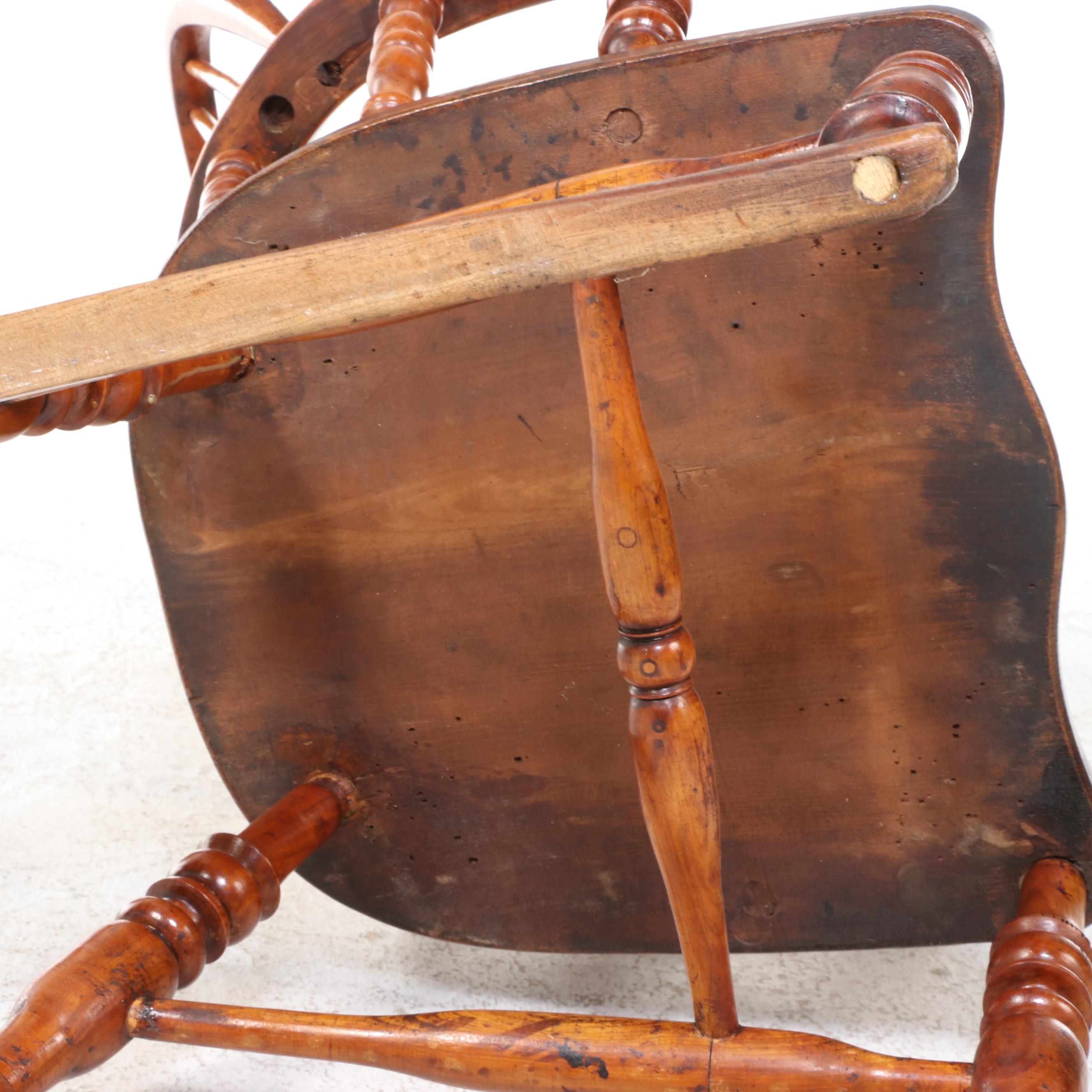 Windsor Style Oak Rocking Chair, Mid to Late 20th Century